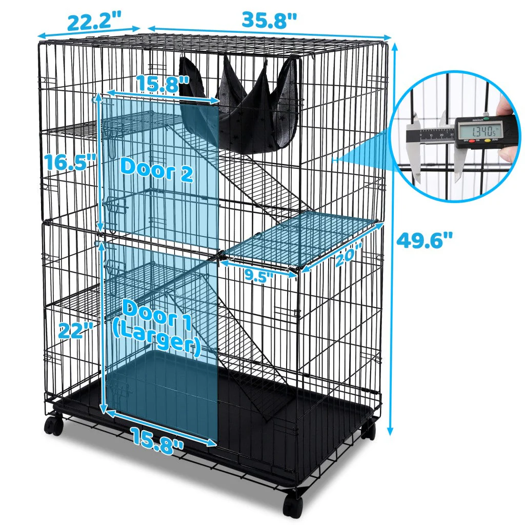50 Inch 4-Tier Cat Cage C02 - Image 4