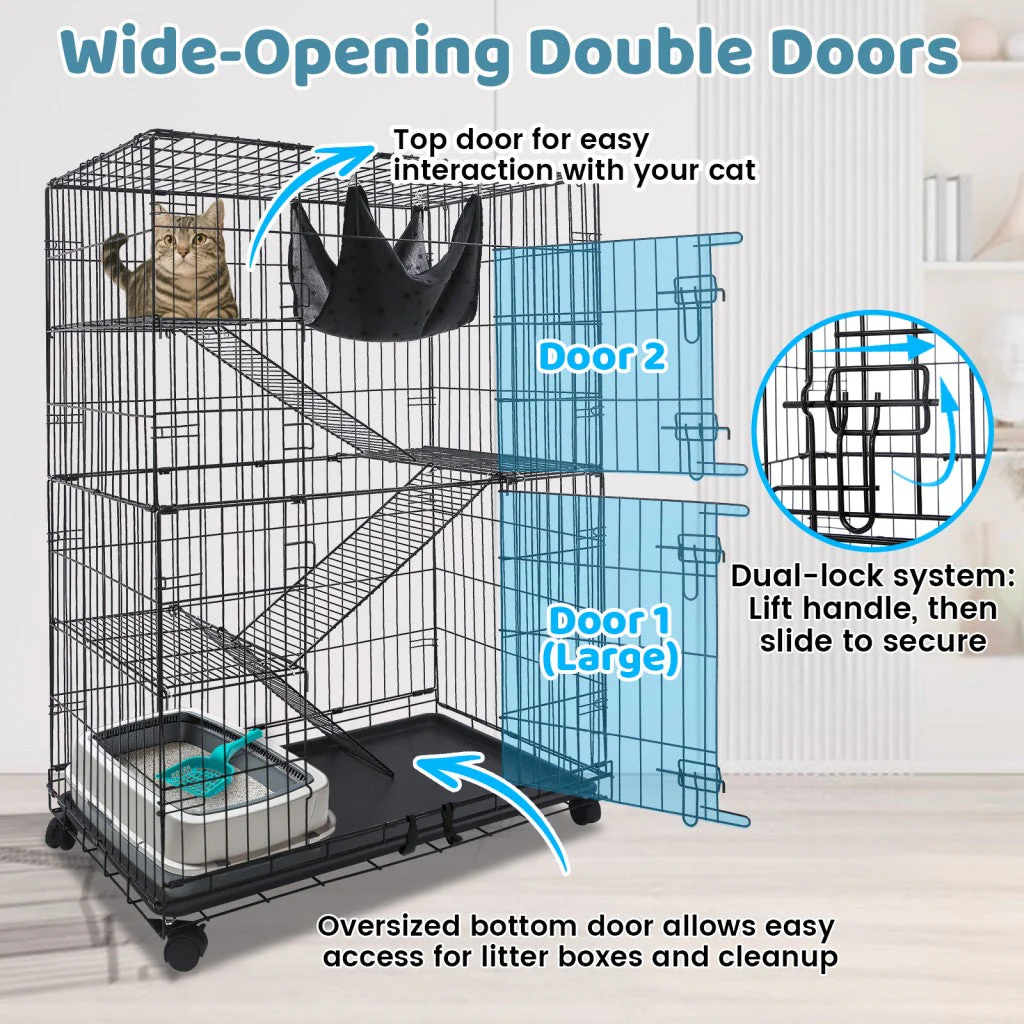 50 Inch 4-Tier Cat Cage C02 - Image 9