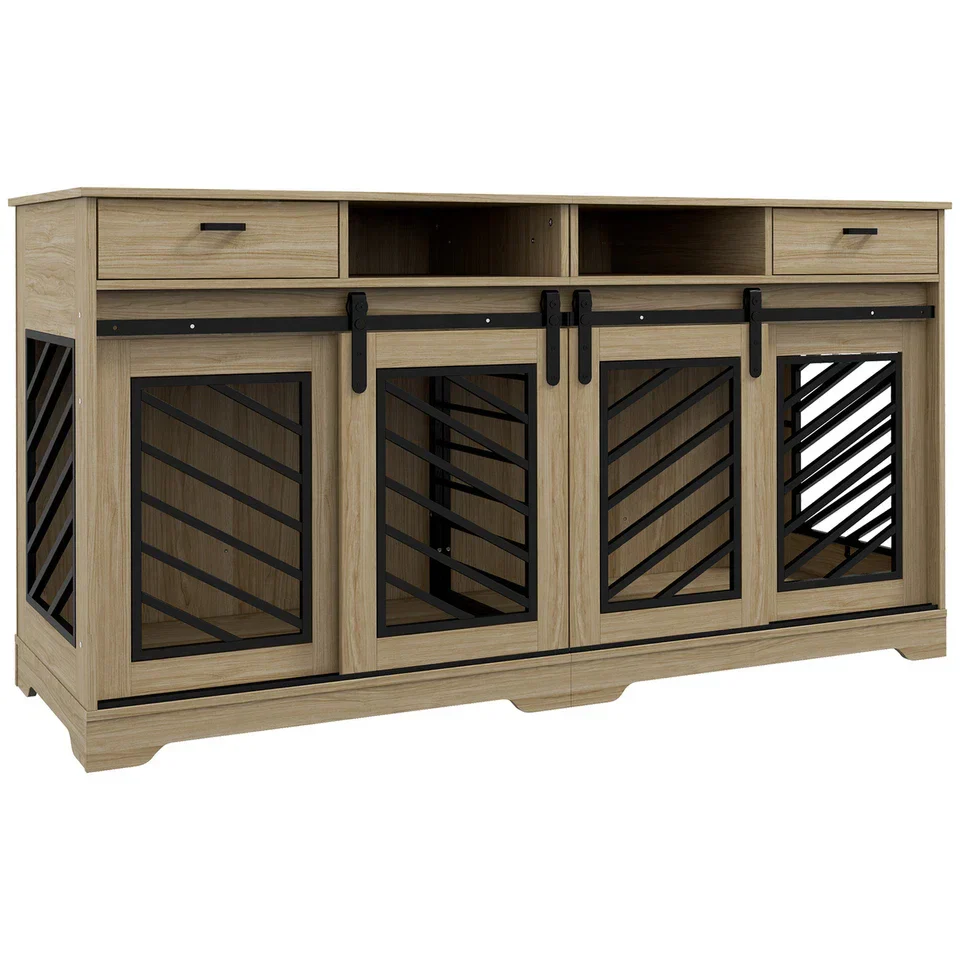 66.1" Connor Double Dog Crate Furniture For 2 Dogs - Image 2