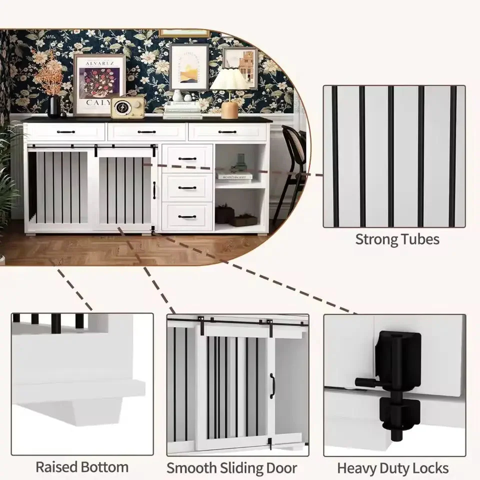 67" Ryan Large Dog Crate Furniture - Image 3