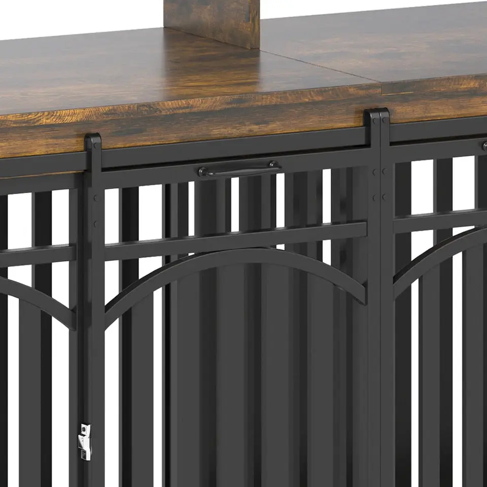 70.8" Donald Double Dog Crate Furniture For 2 Dogs - Image 8