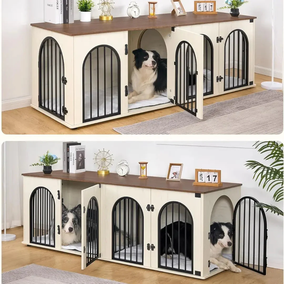 70.9" Oskar Double Dog Crate Furniture For 2 Dogs - Image 5