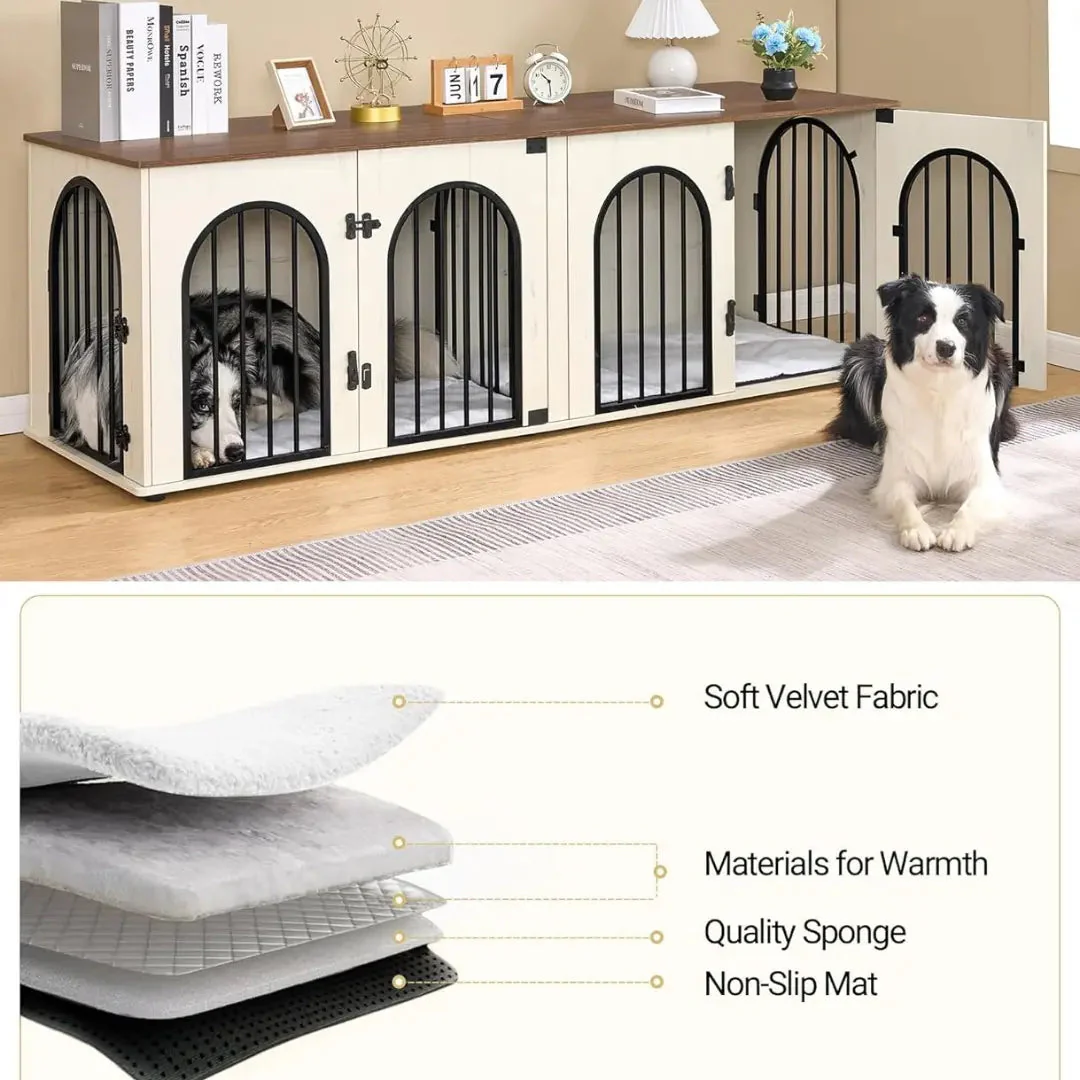 70.9" Oskar Double Dog Crate Furniture For 2 Dogs - Image 6