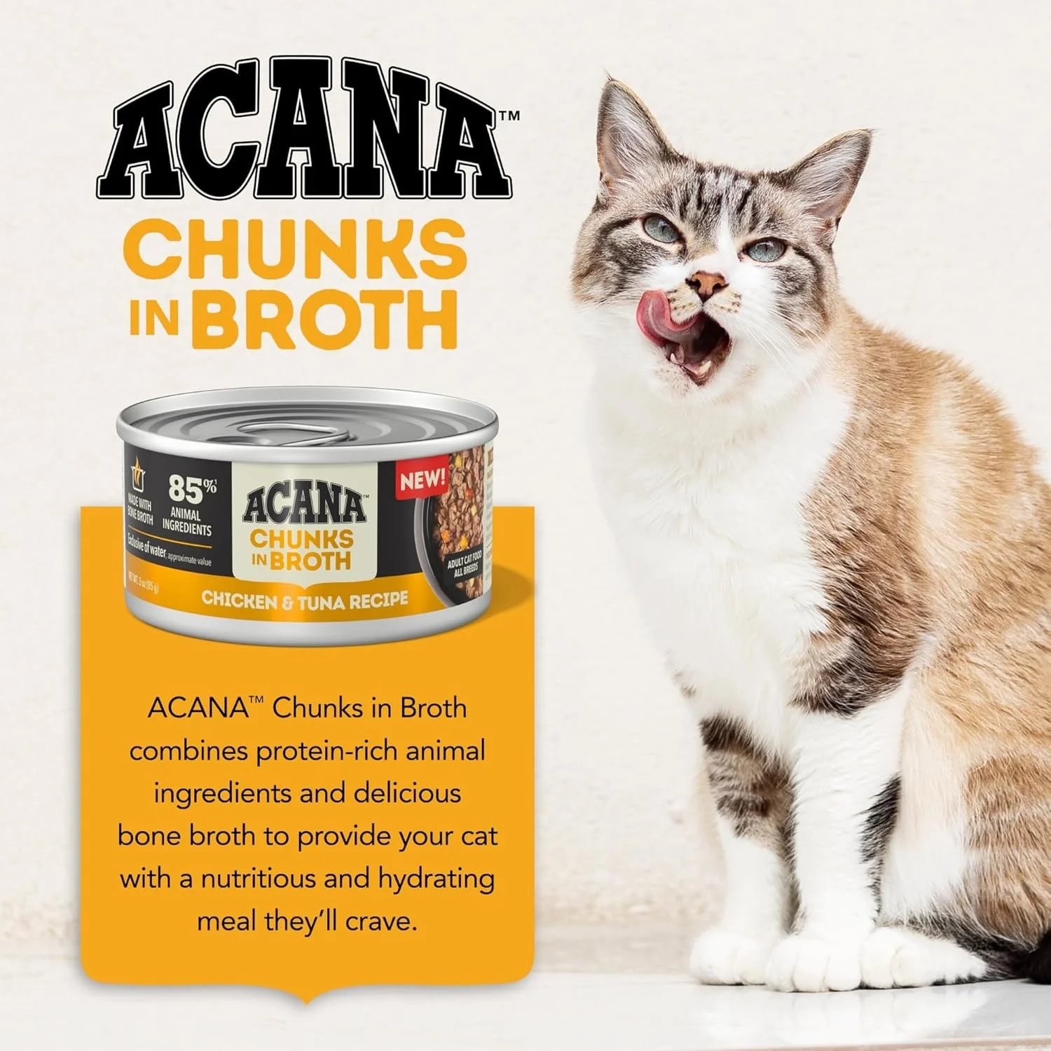 Acana Grain Free Chunks in Broth Chicken & Tuna Wet Cat Food (3oz) - Image 4