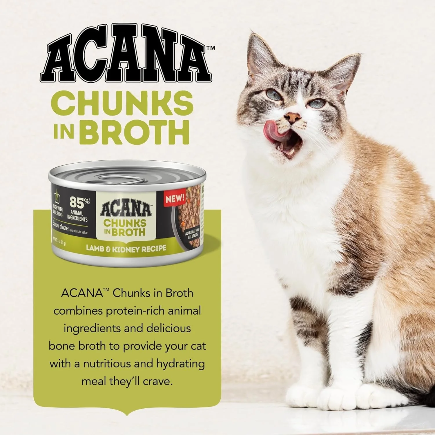 Acana Grain Free Chunks in Broth Lamb & Kidney Wet Cat Food (3oz) - Image 4