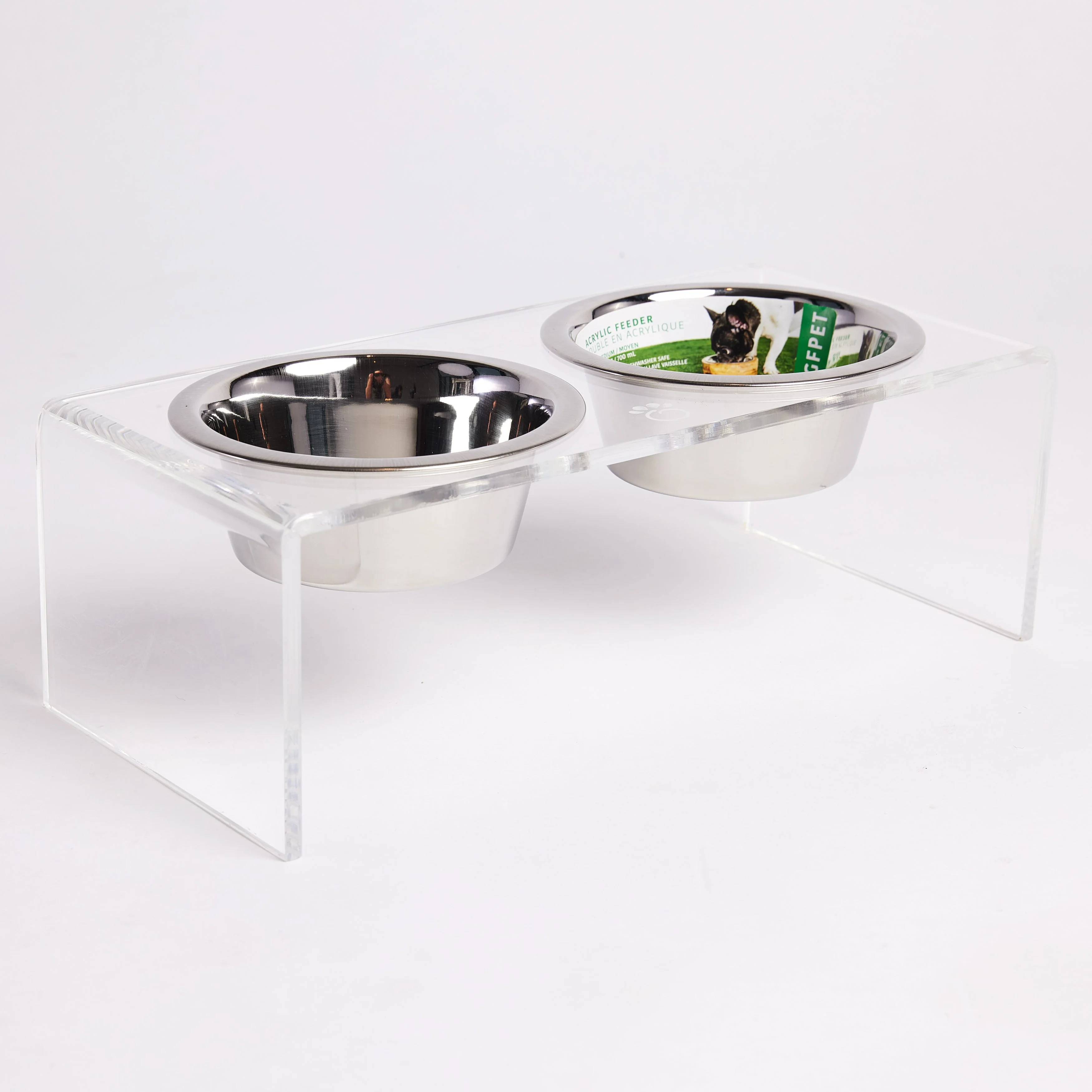 Acrylic Double Feeder - Clear - Image 4