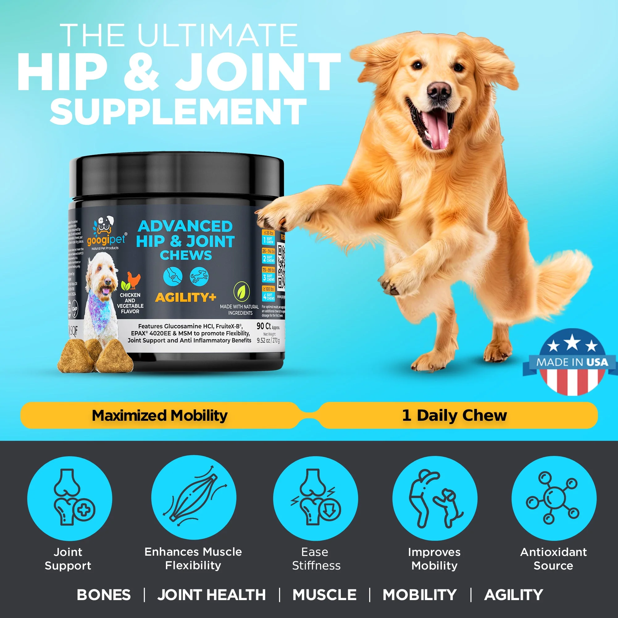 Agility+ Advanced Hip and Joint Chews for Dogs - Image 3