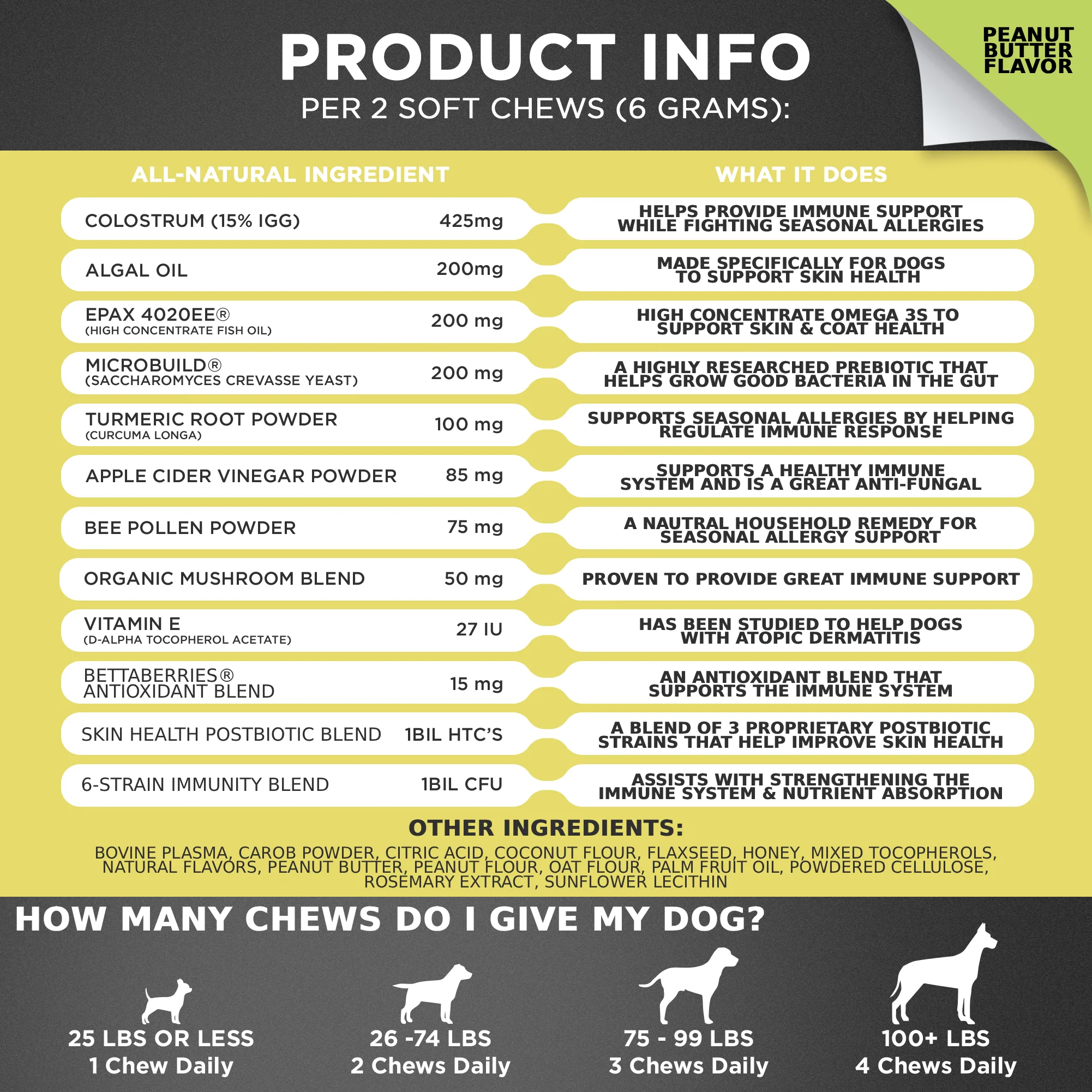 Allergy & Immune Support Chews for Dogs (Peanut Butter Flavor) - Image 5