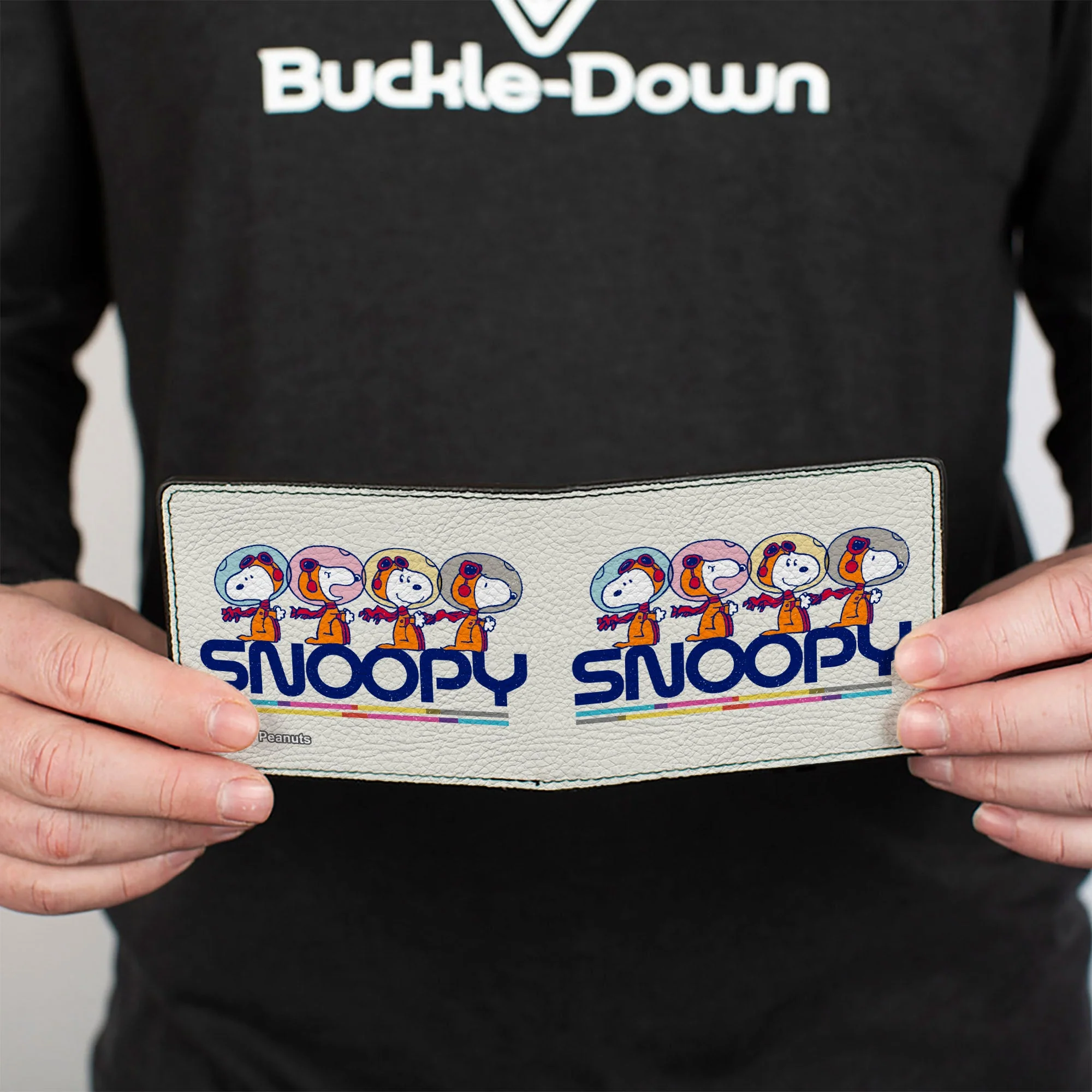 Bi-Fold Wallet - Peanuts Astronaut Snoopy Launch Poses and Text White/Multi Color - Image 4