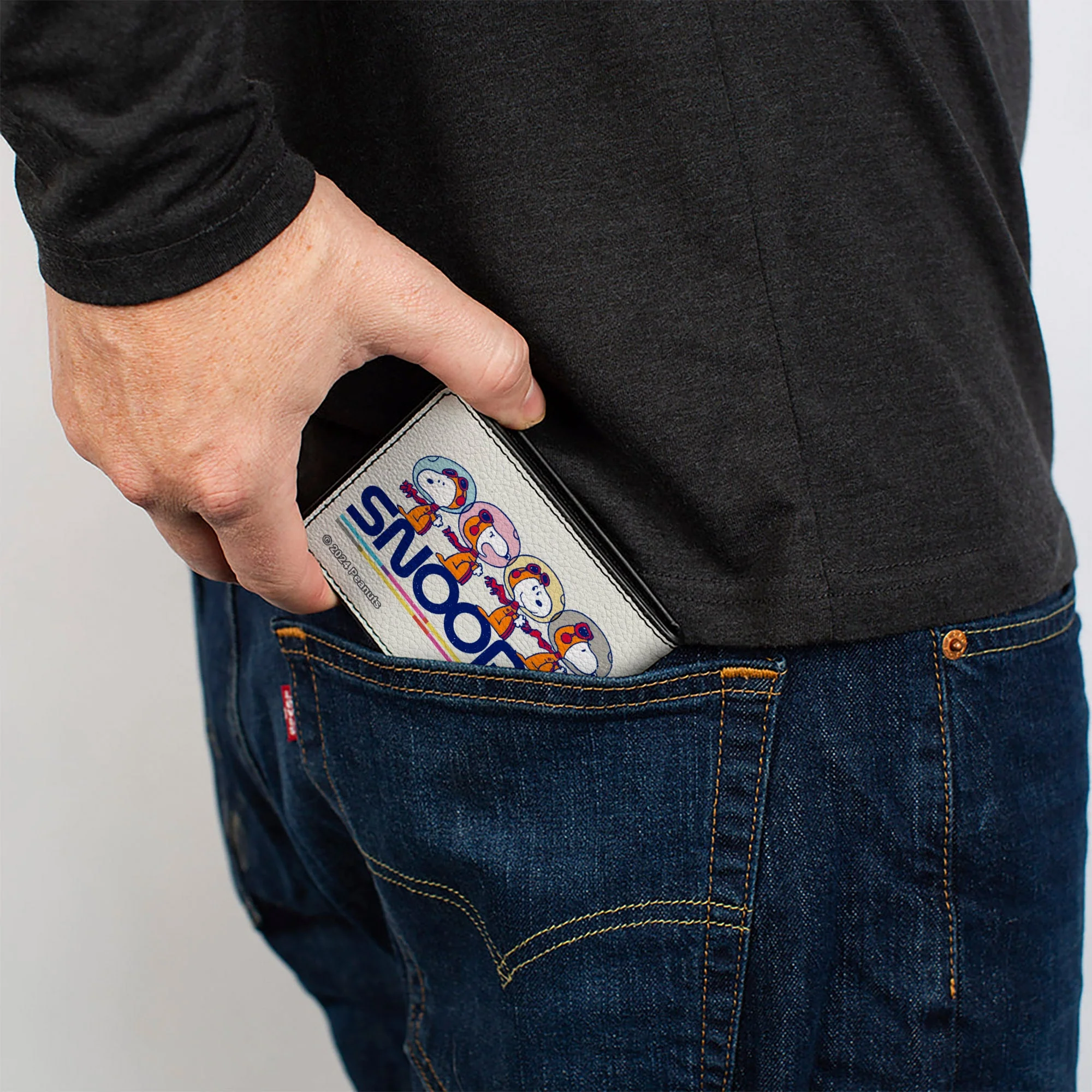 Bi-Fold Wallet - Peanuts Astronaut Snoopy Launch Poses and Text White/Multi Color - Image 5