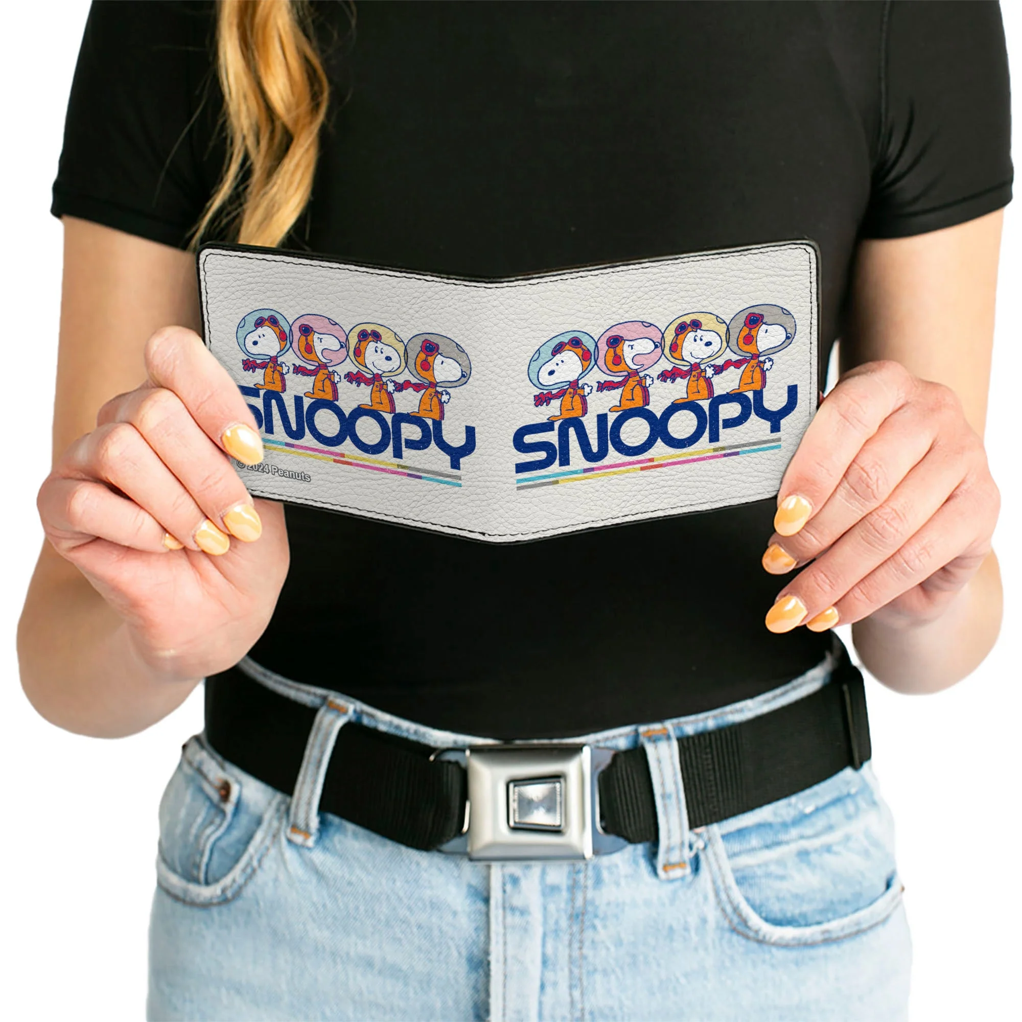 Bi-Fold Wallet - Peanuts Astronaut Snoopy Launch Poses and Text White/Multi Color - Image 6