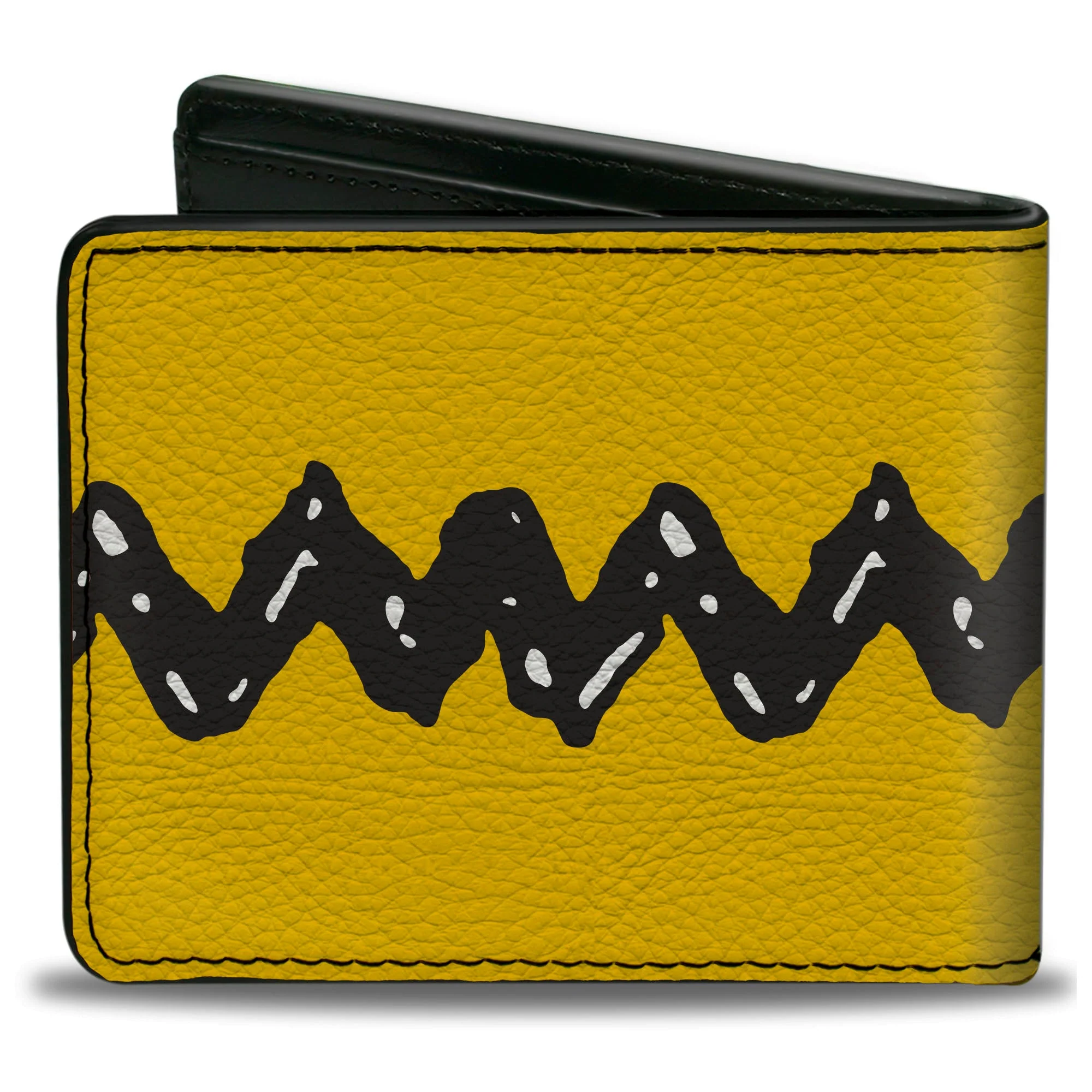 Bi-Fold Wallet - Peanuts Charlie Brown Zig Zag Stripe Yellow/Black - Image 2