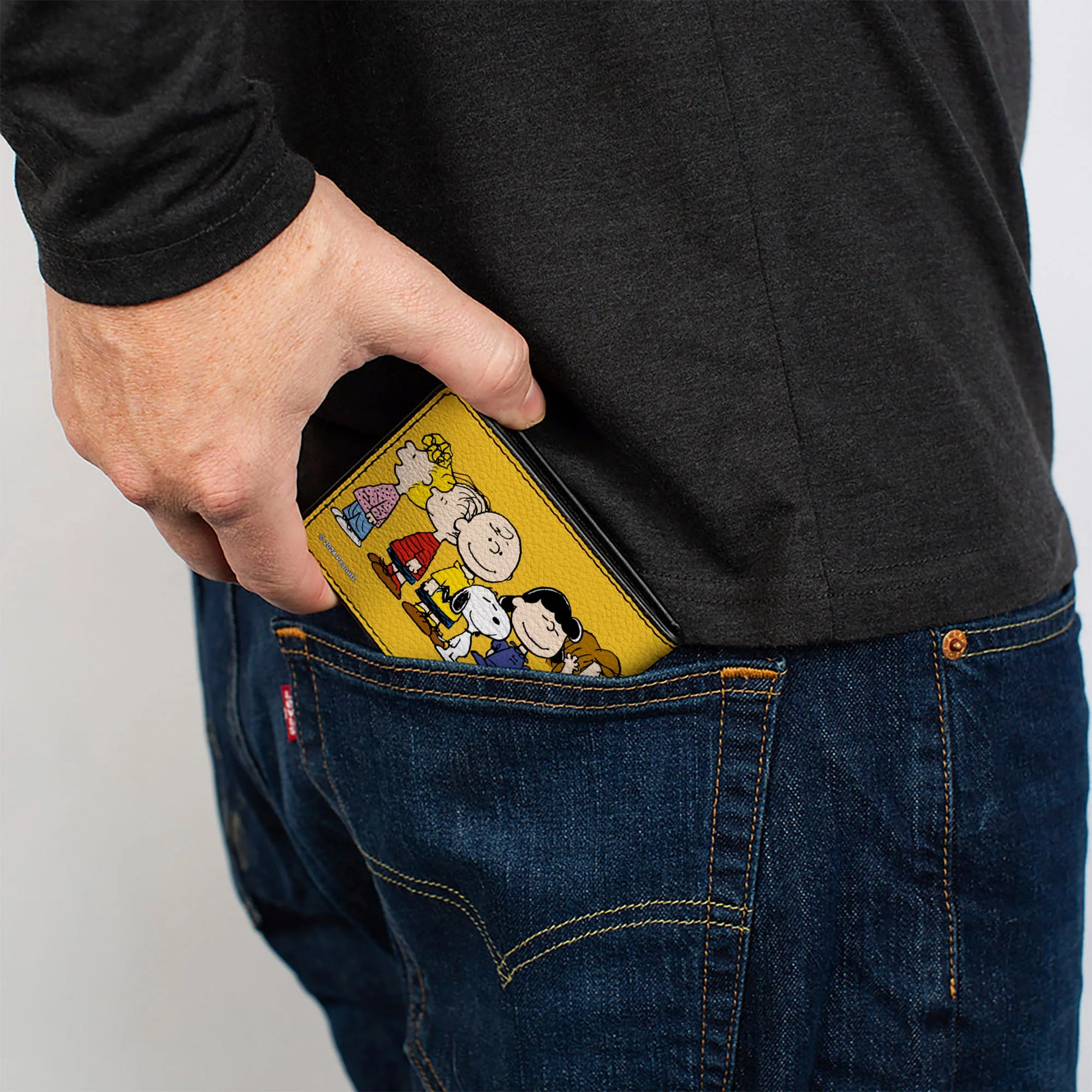 Bi-Fold Wallet - Peanuts Gang Close-Up Group Pose Golden Yellow - Image 5