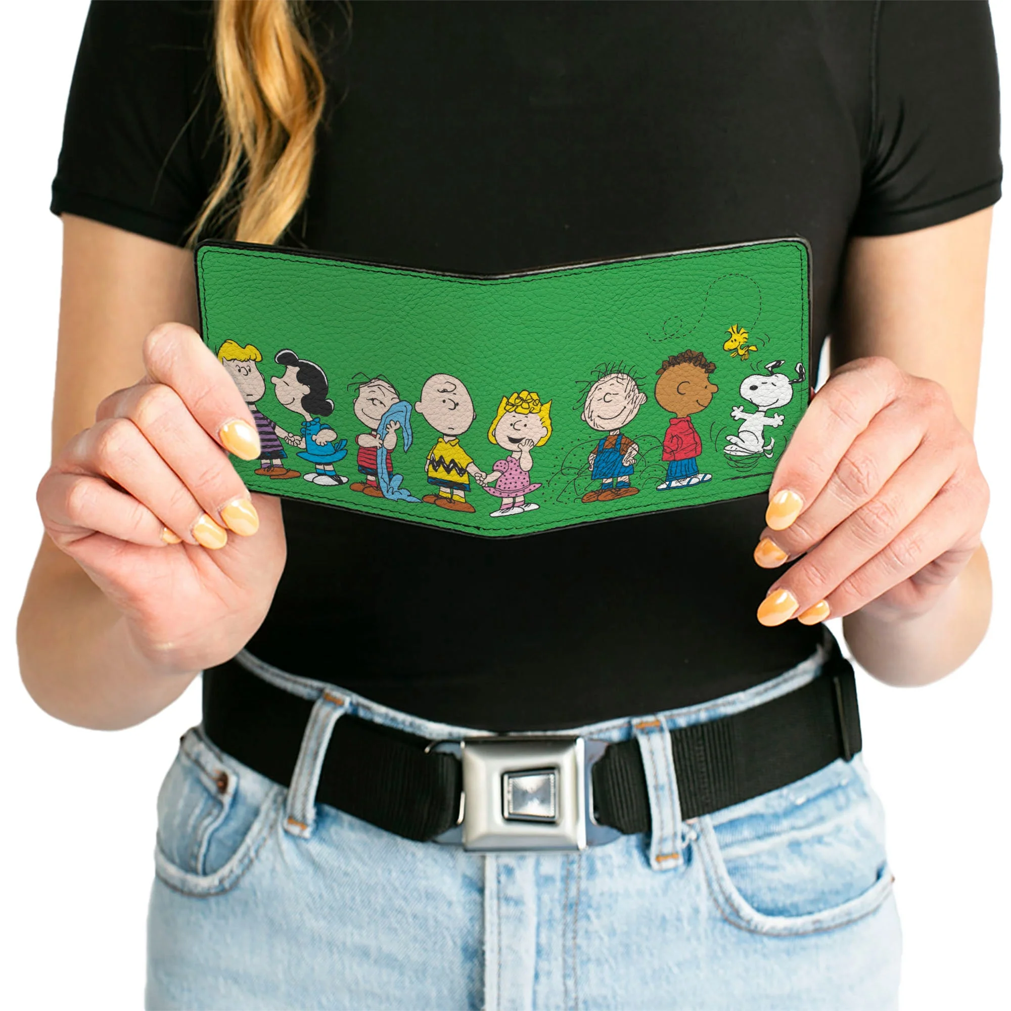 Bi-Fold Wallet - Peanuts Gang Group Pose Green - Image 6