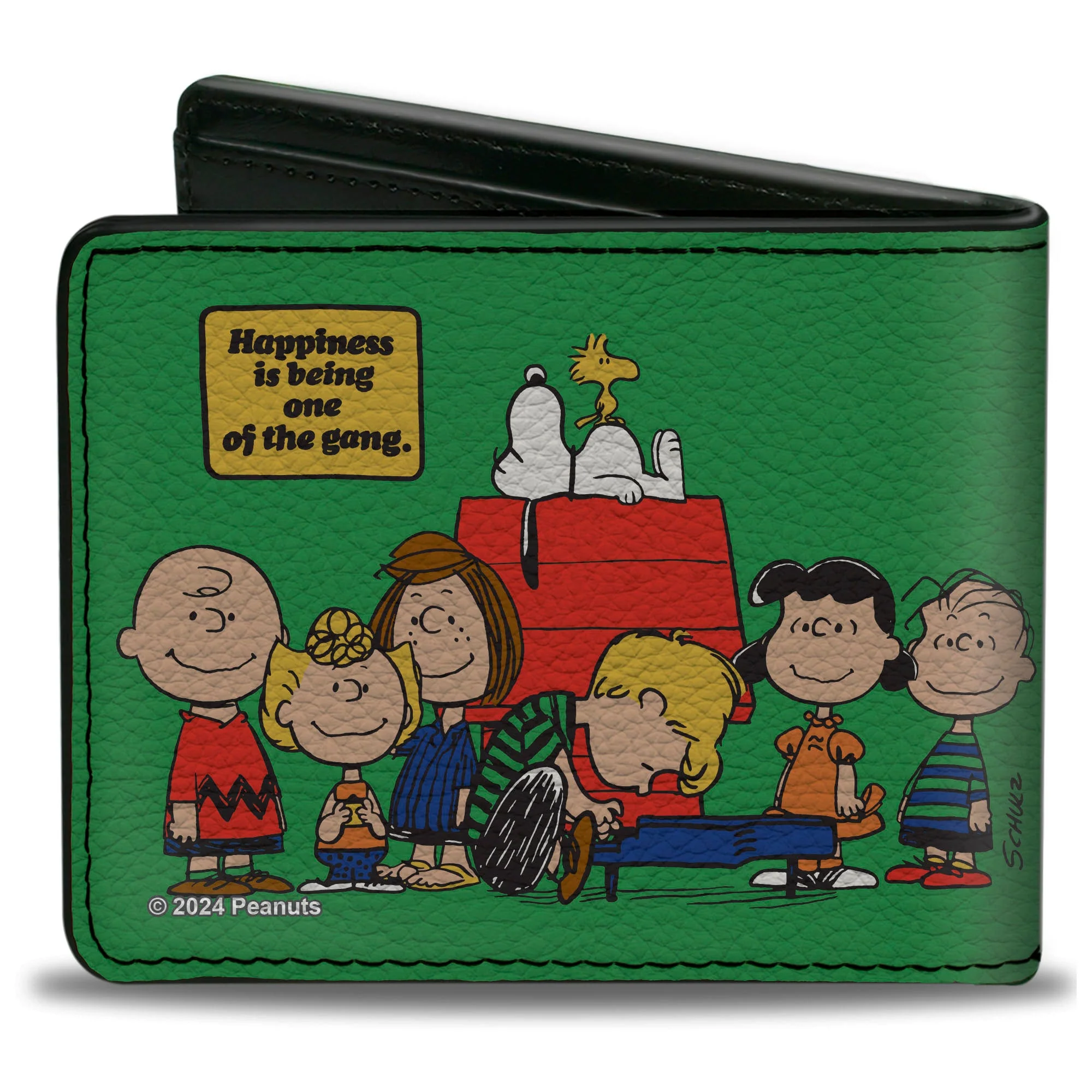 Bi-Fold Wallet - Peanuts Gang HAPINESS IS BEING ONE OF THE GANG Group Pose Green - Image 2