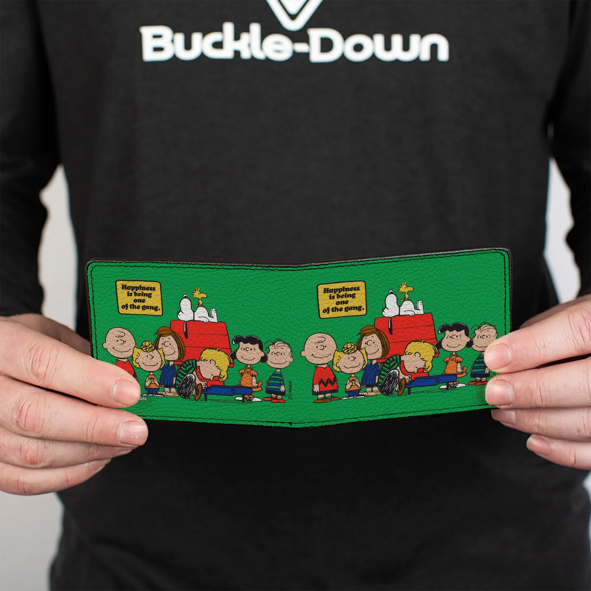 Bi-Fold Wallet - Peanuts Gang HAPINESS IS BEING ONE OF THE GANG Group Pose Green - Image 4