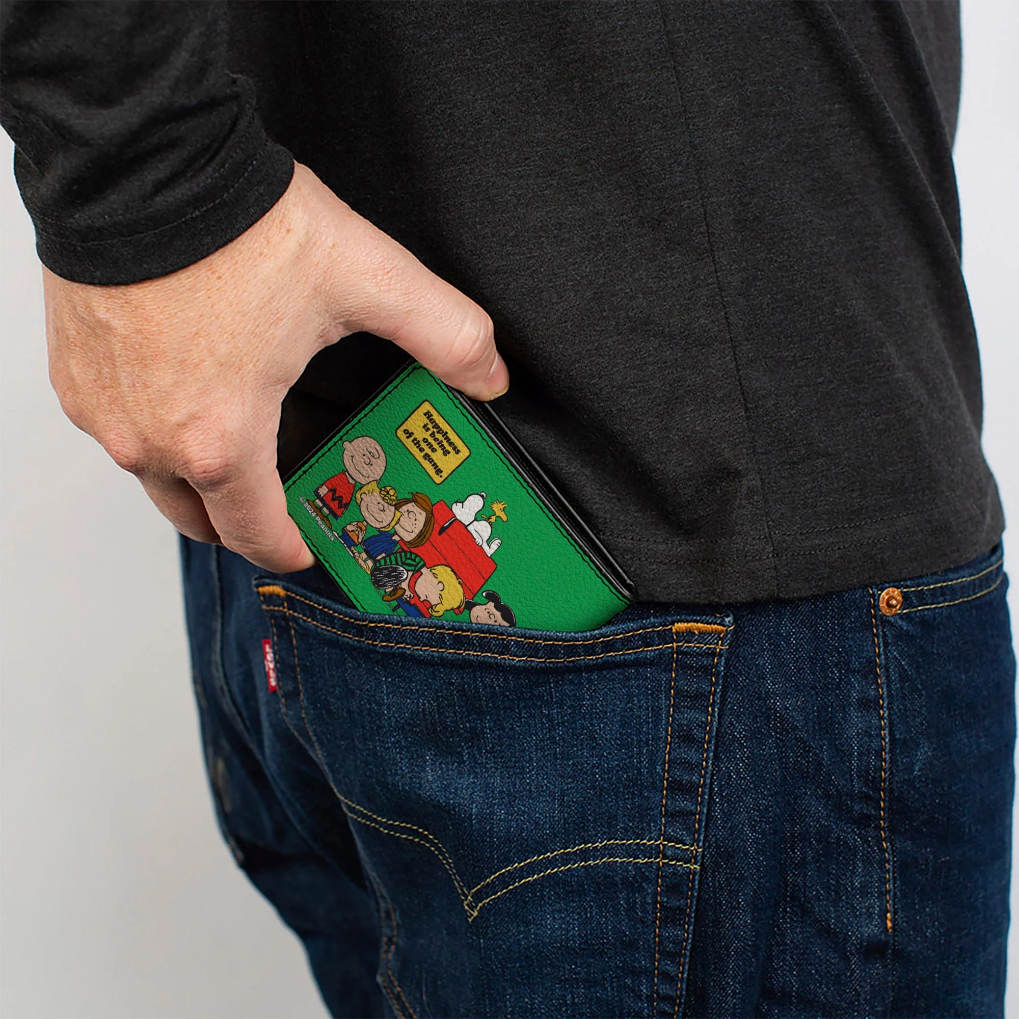 Bi-Fold Wallet - Peanuts Gang HAPINESS IS BEING ONE OF THE GANG Group Pose Green - Image 5