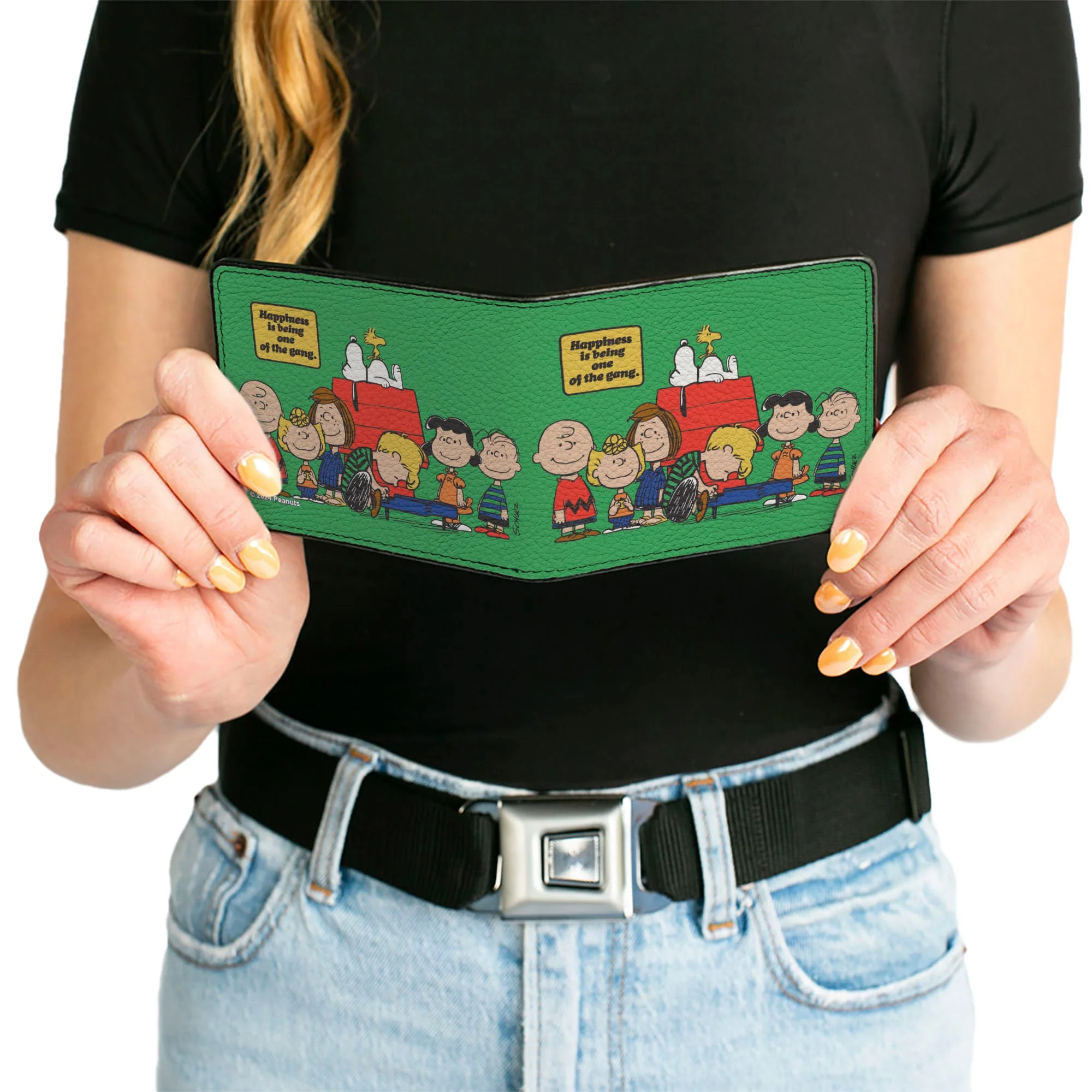 Bi-Fold Wallet - Peanuts Gang HAPINESS IS BEING ONE OF THE GANG Group Pose Green - Image 6