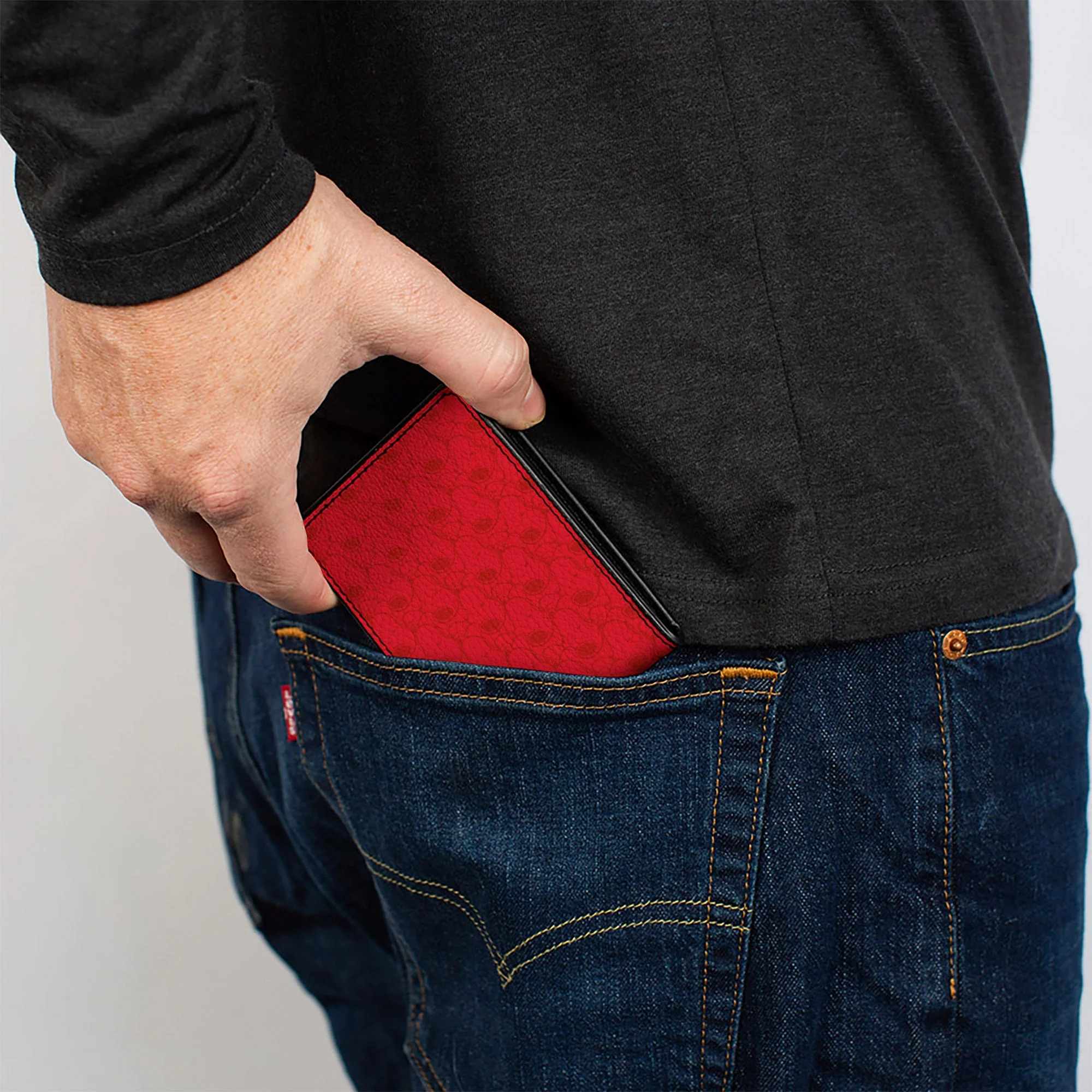 Bi-Fold Wallet - Peanuts Snoopy Face and Profile Pose Reds - Image 5