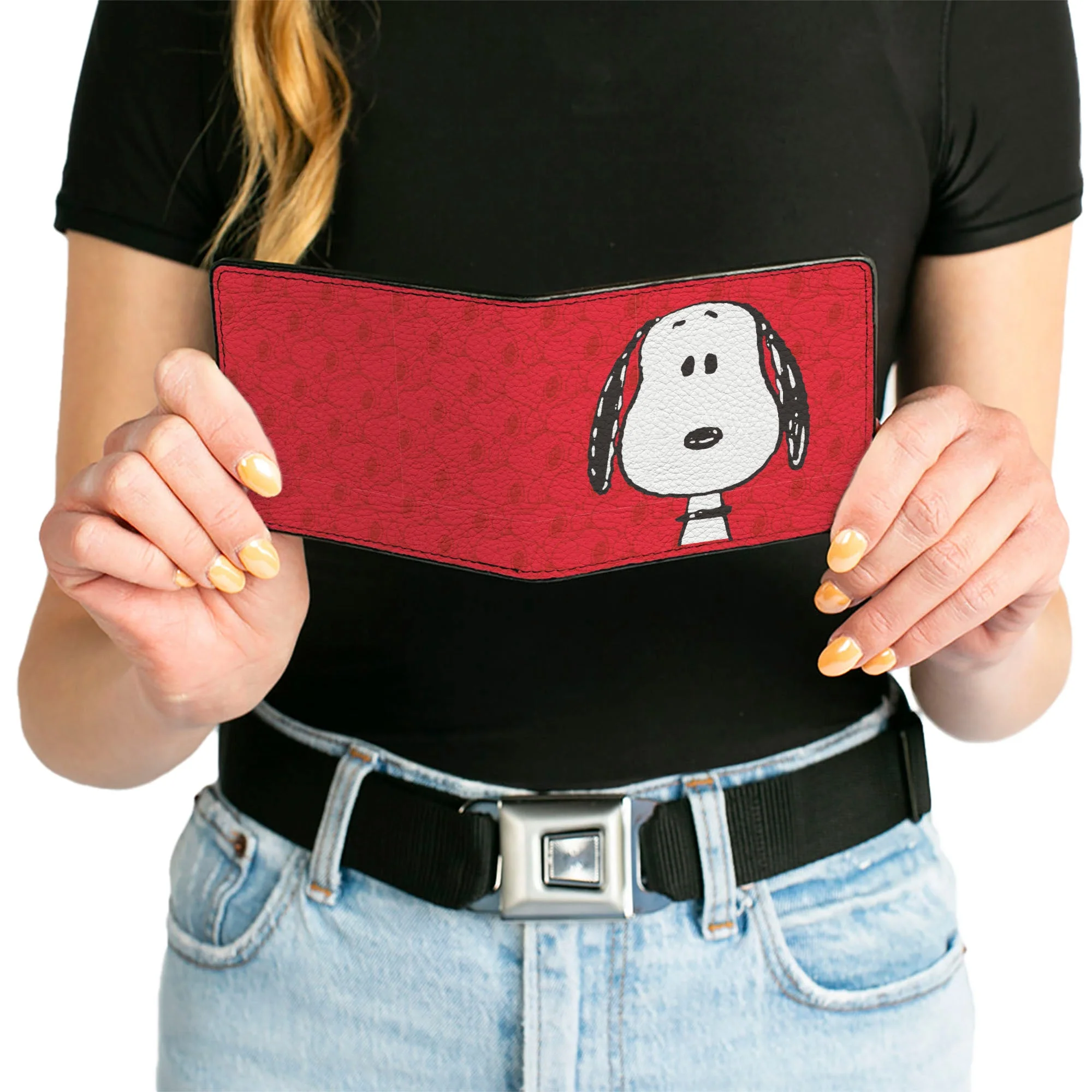 Bi-Fold Wallet - Peanuts Snoopy Face and Profile Pose Reds - Image 6