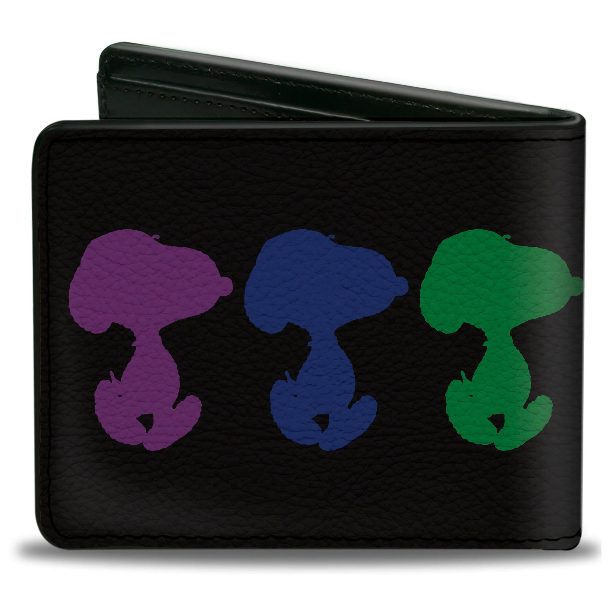Bi-Fold Wallet - Peanuts Snoopy Silhouette Pose Black/Rainbow Multi Color - Image 2