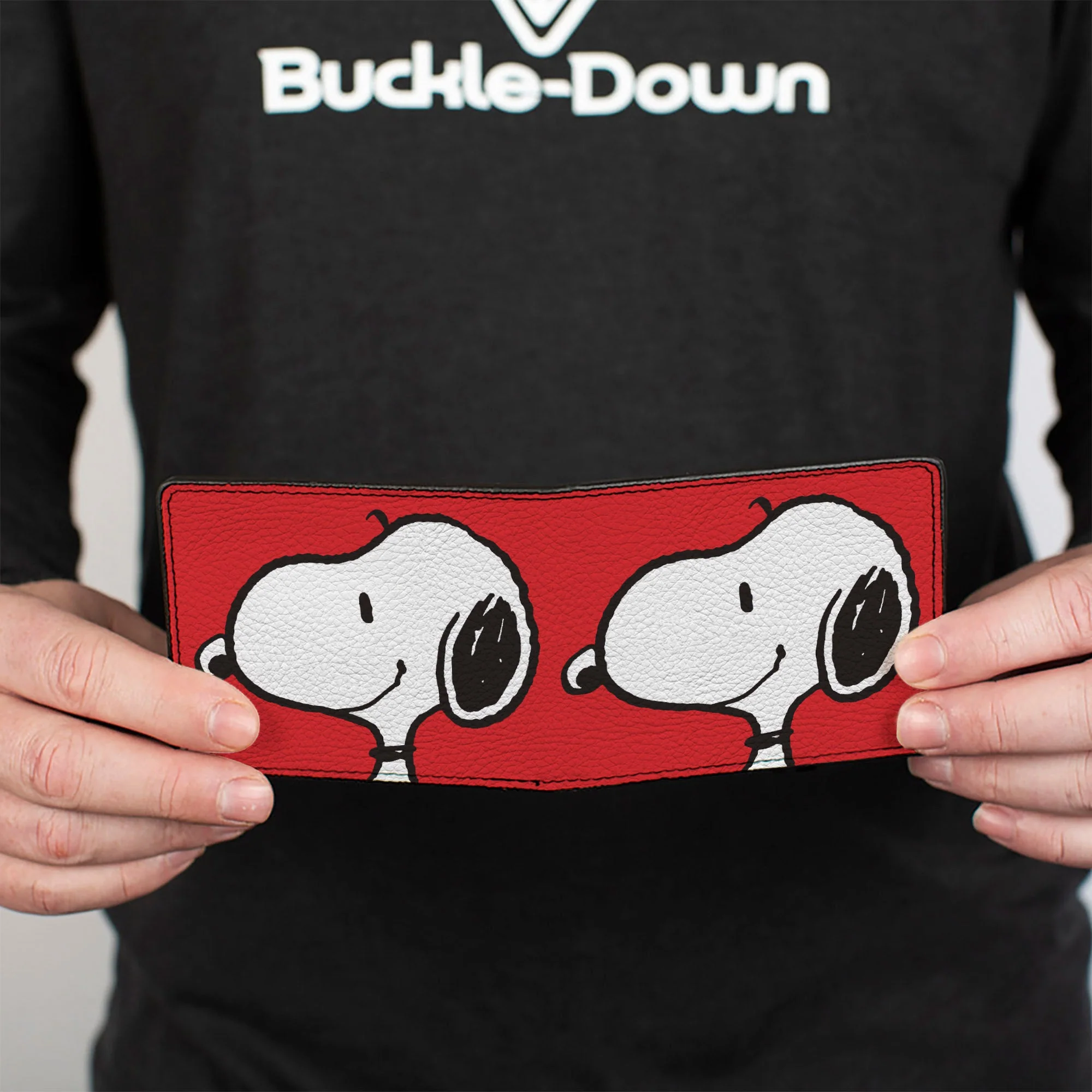 Bi-Fold Wallet - Peanuts Snoopy Smiling Profile Pose Red - Image 4