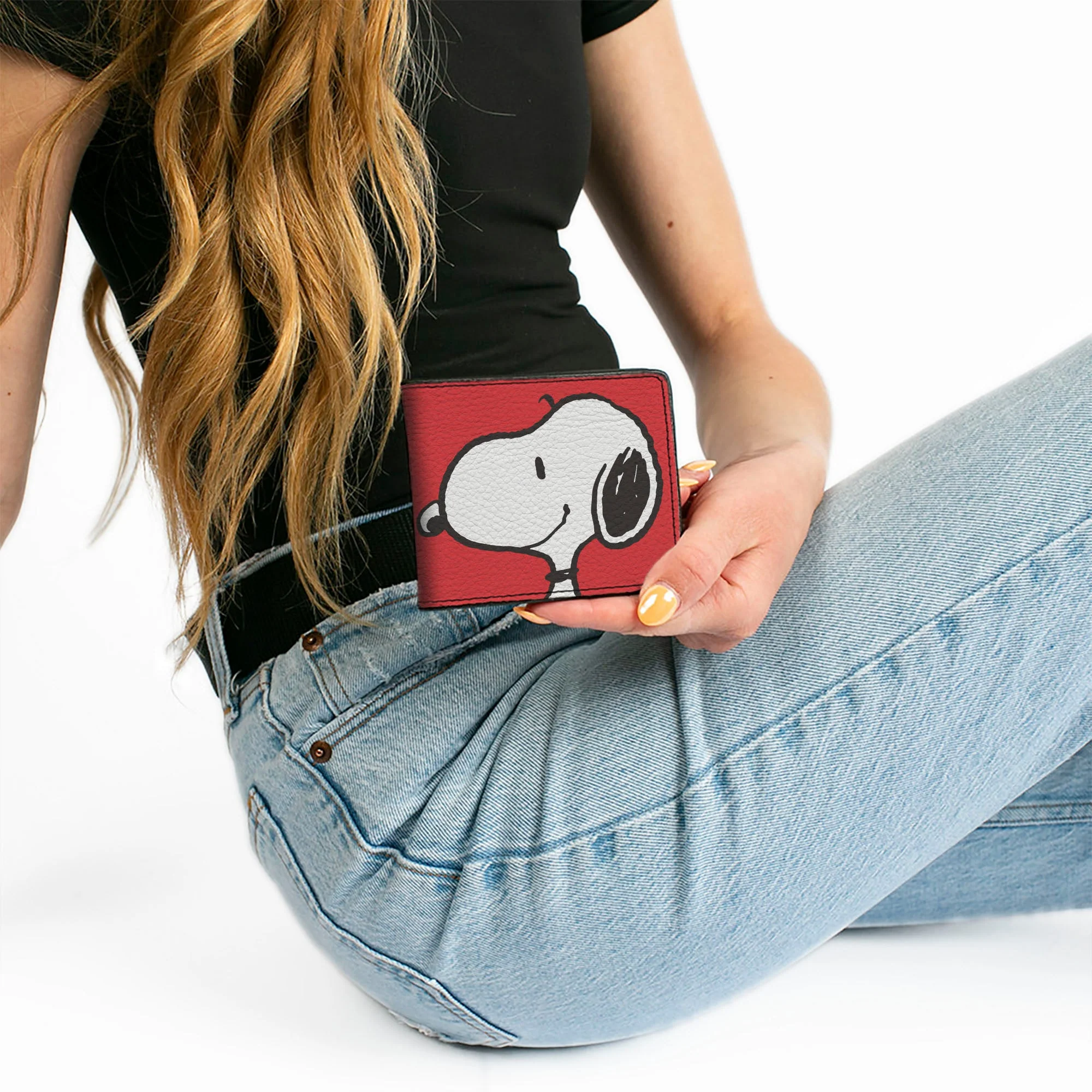 Bi-Fold Wallet - Peanuts Snoopy Smiling Profile Pose Red - Image 7