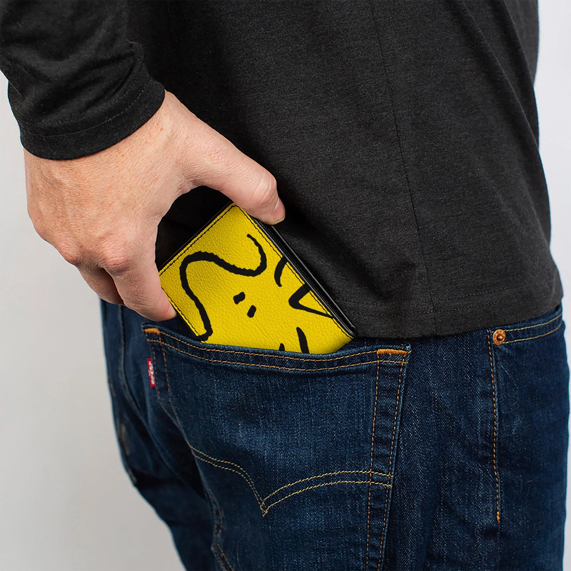 Bi-Fold Wallet - Peanuts Woodstock Face Yellow/Black - Image 5