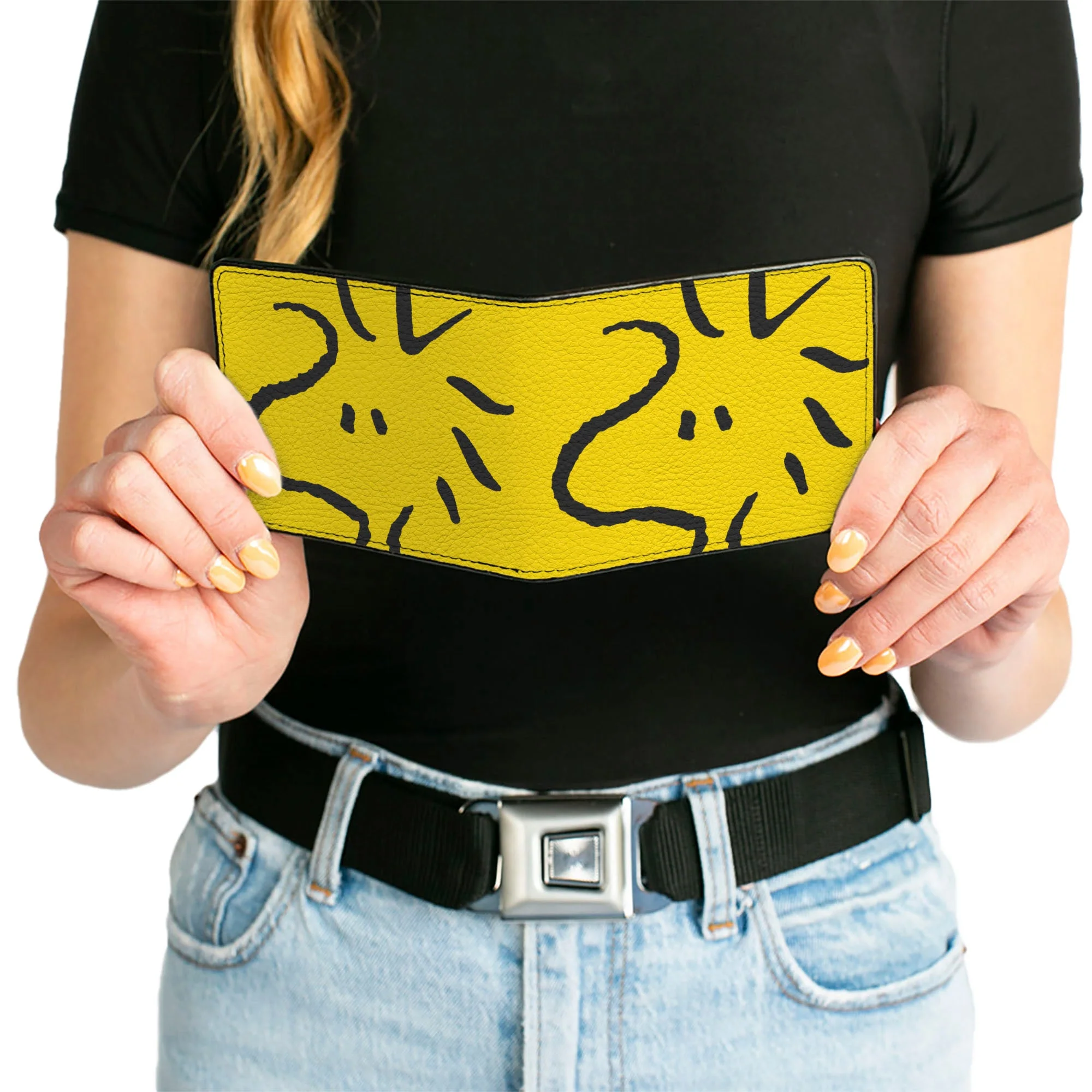 Bi-Fold Wallet - Peanuts Woodstock Face Yellow/Black - Image 6