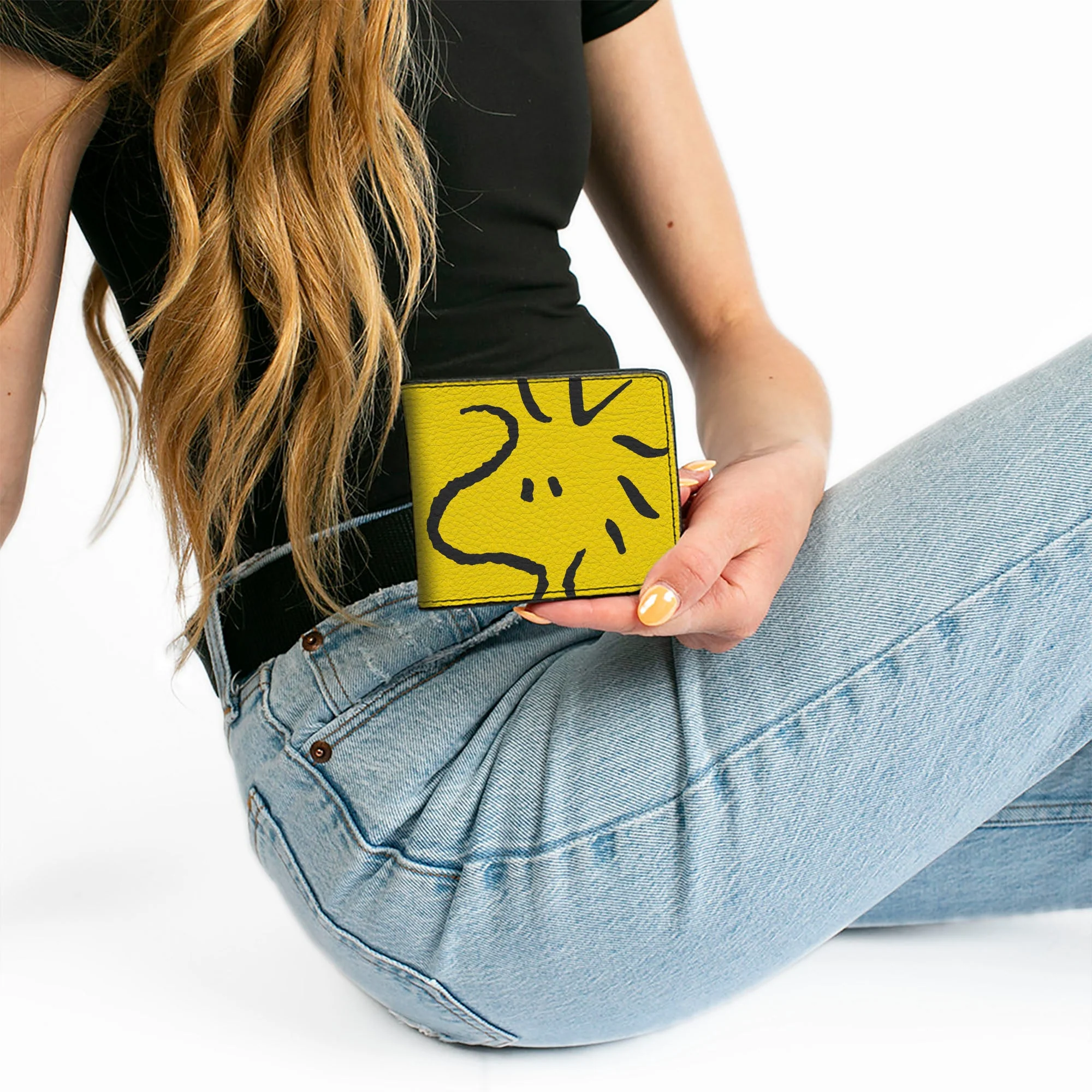 Bi-Fold Wallet - Peanuts Woodstock Face Yellow/Black - Image 7