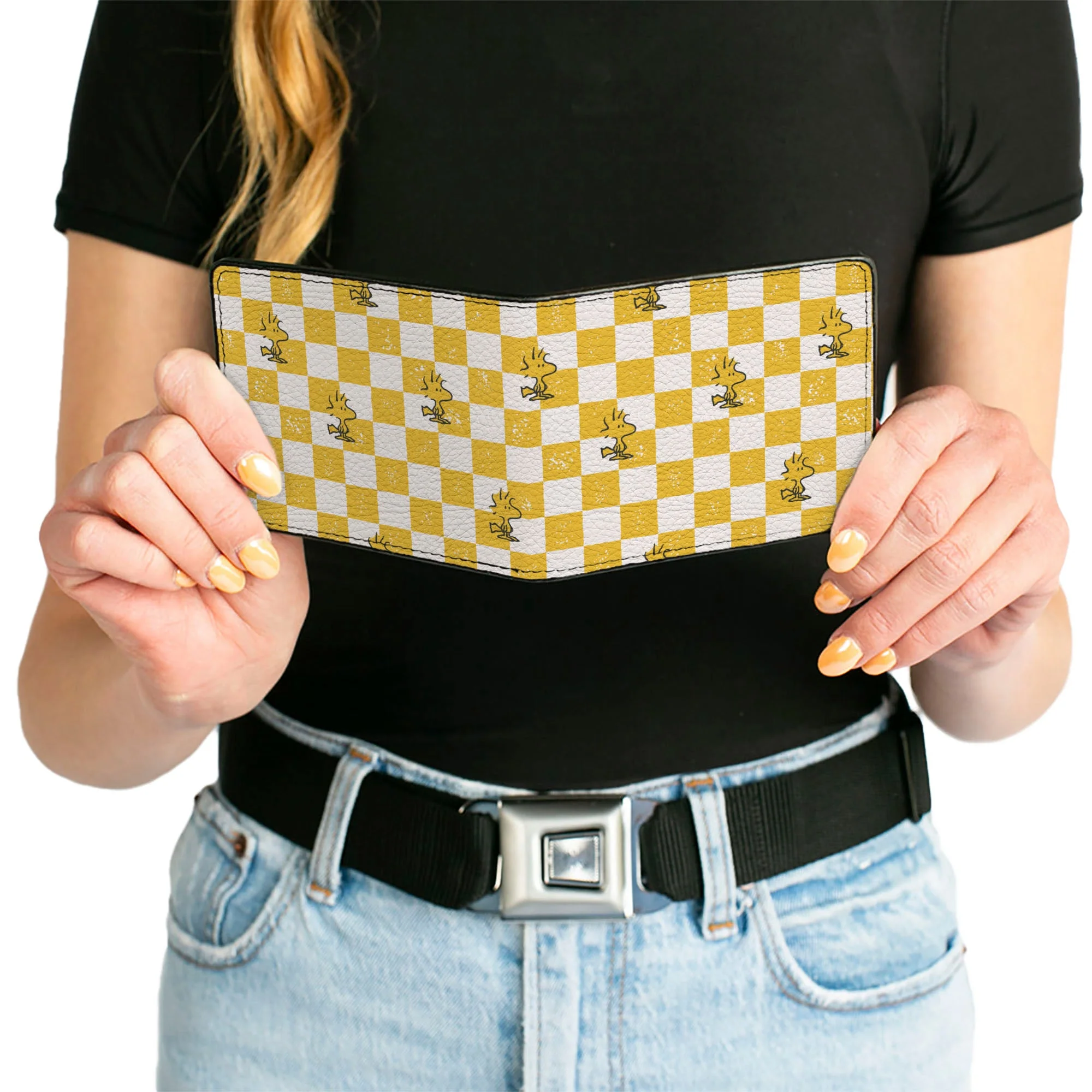 Bi-Fold Wallet - Peanuts Woodstock Pose Checker Yellow/White - Image 6