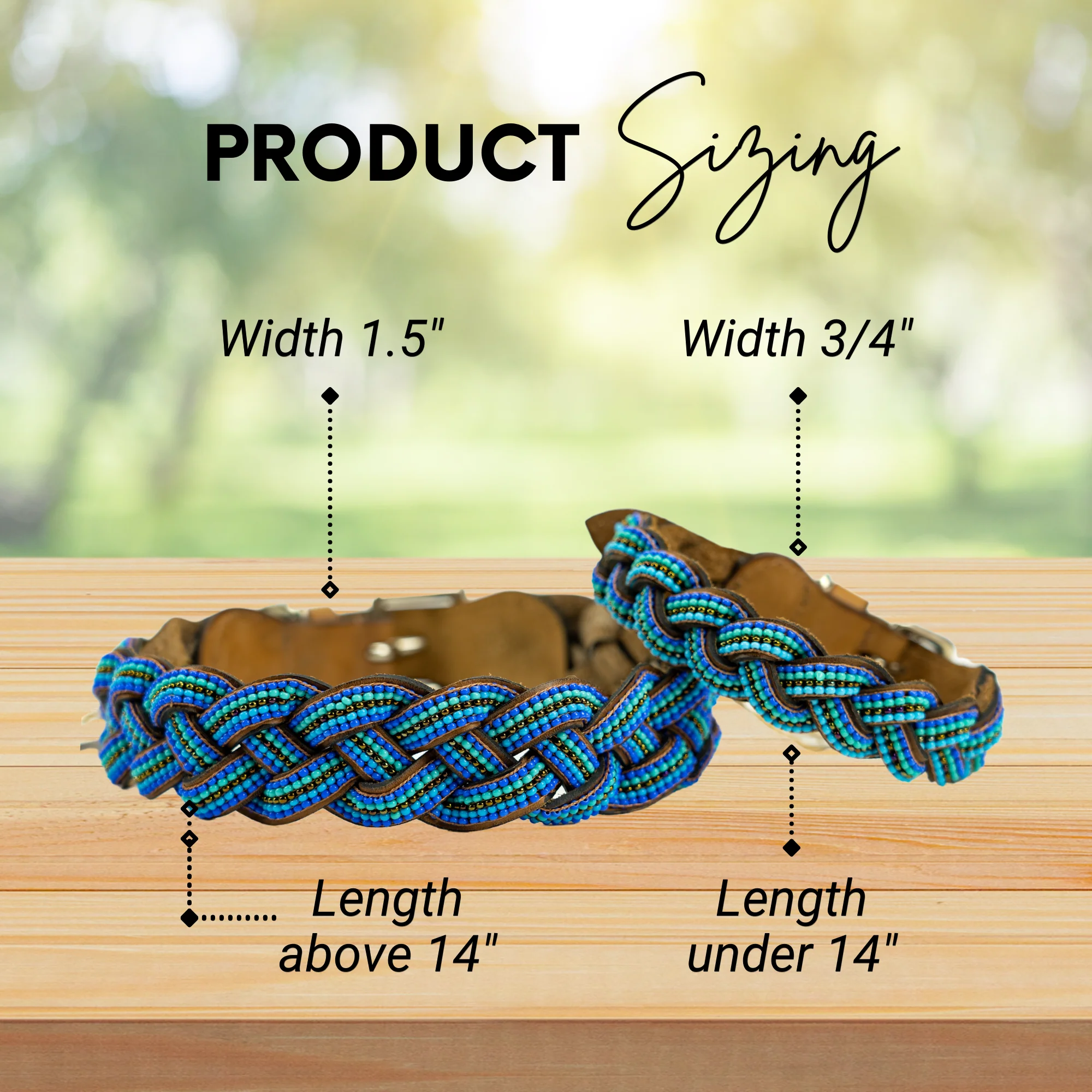 Blue Braided Sambboho dog collar - Image 3