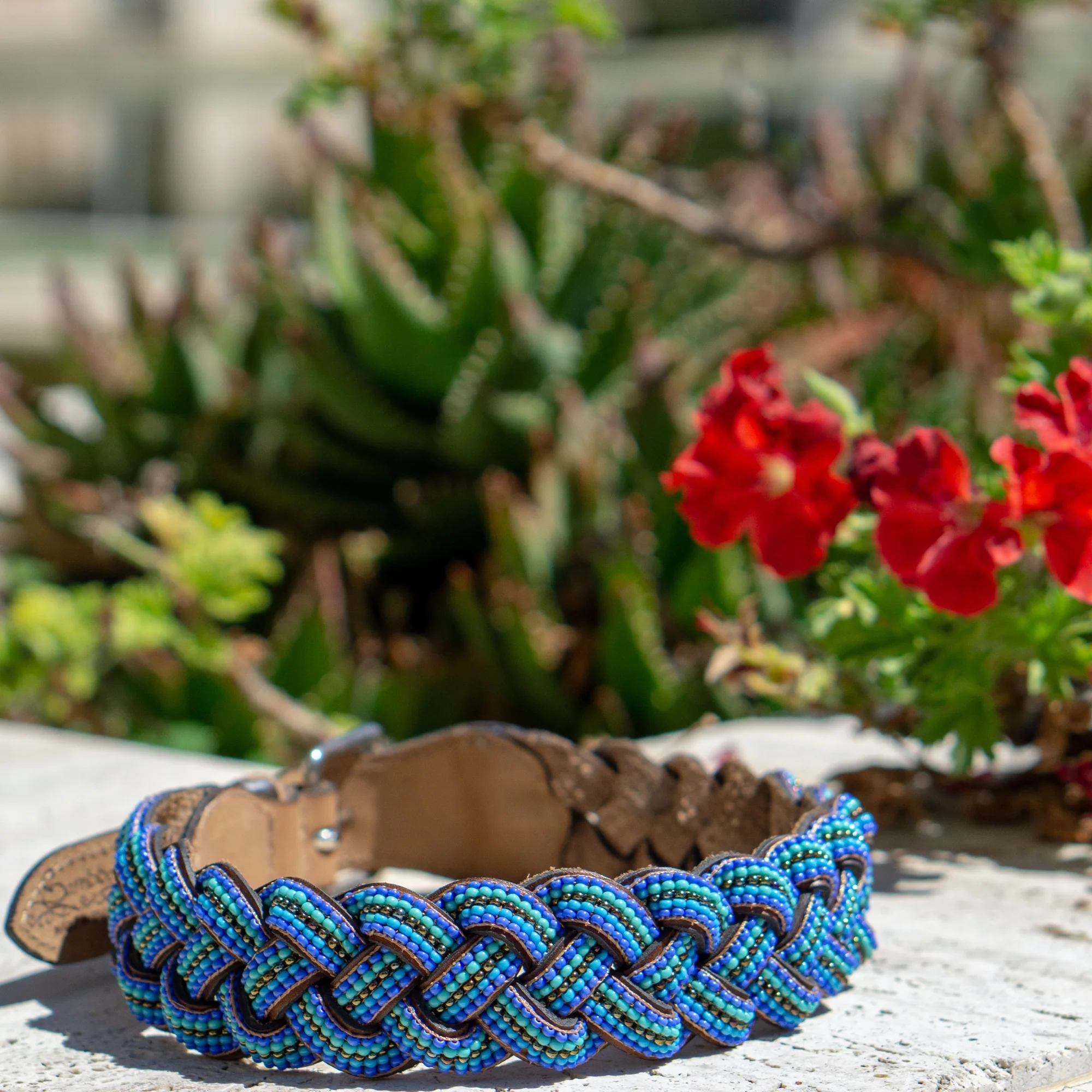 Blue Braided Sambboho dog collar - Image 4