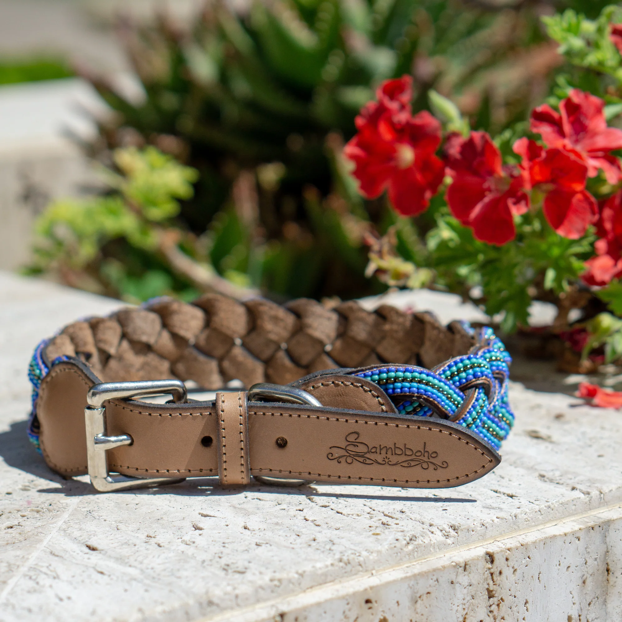 Blue Braided Sambboho dog collar - Image 5