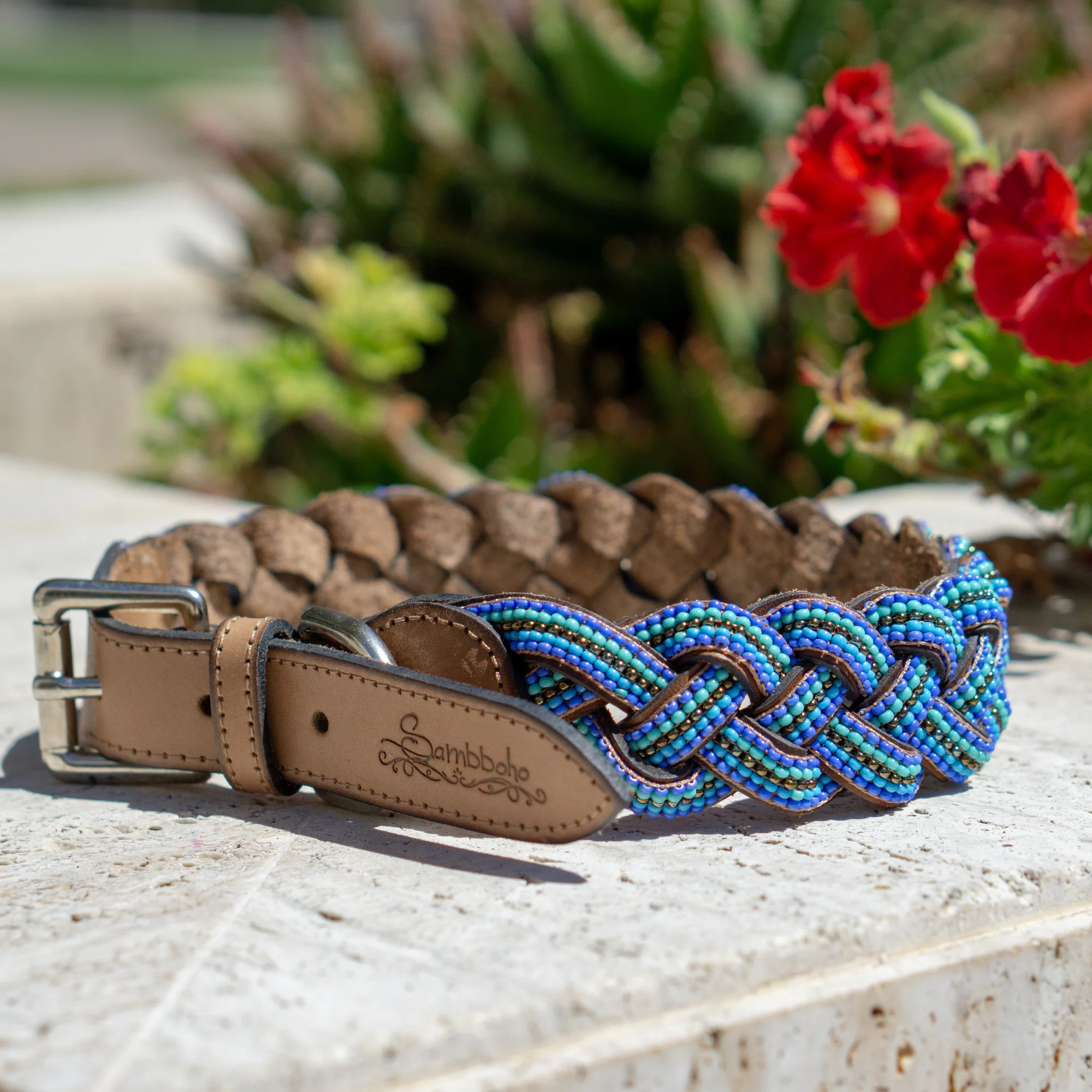 Blue Braided Sambboho dog collar - Image 6