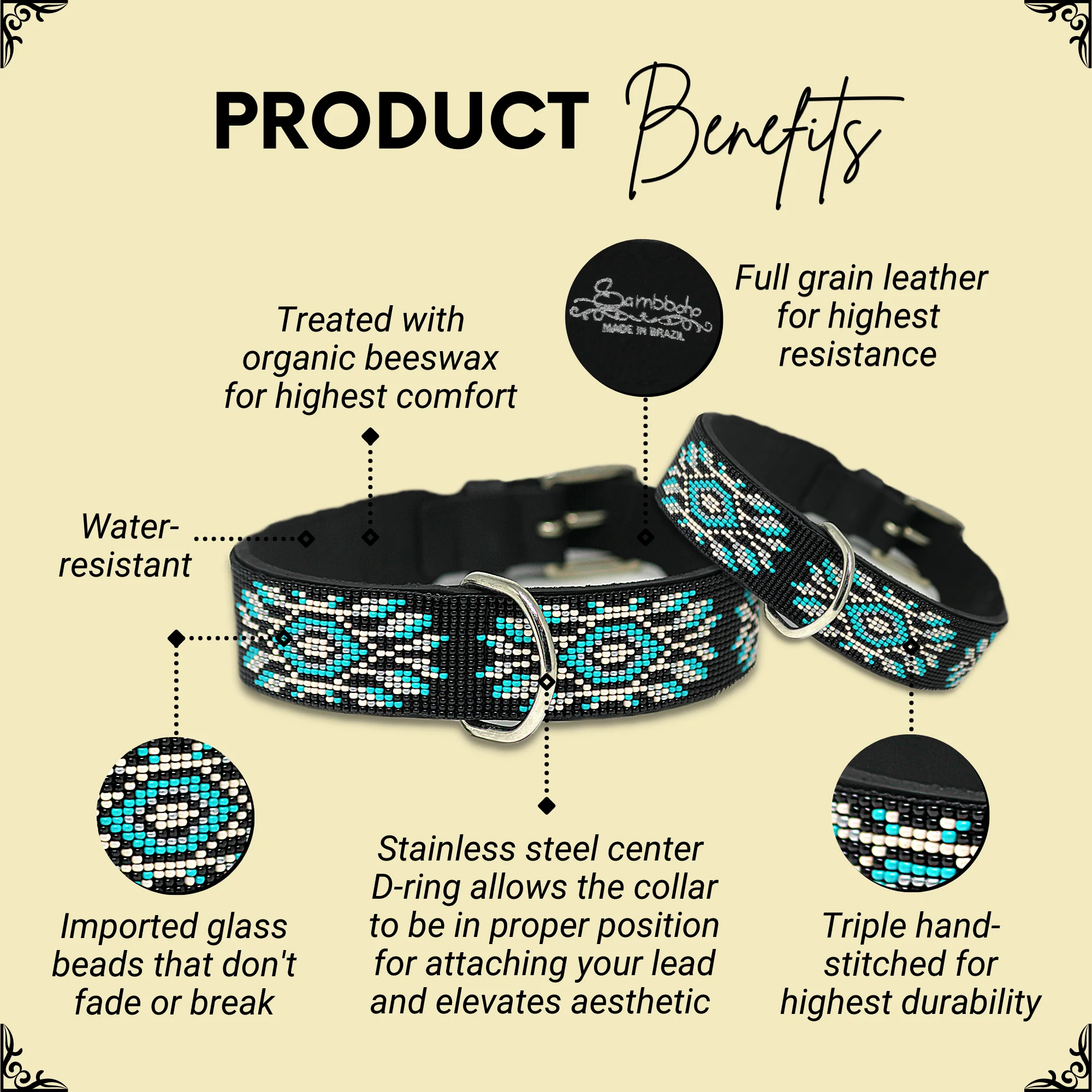 Bora Bora Sambboho dog collar (with center D-ring) - Image 2