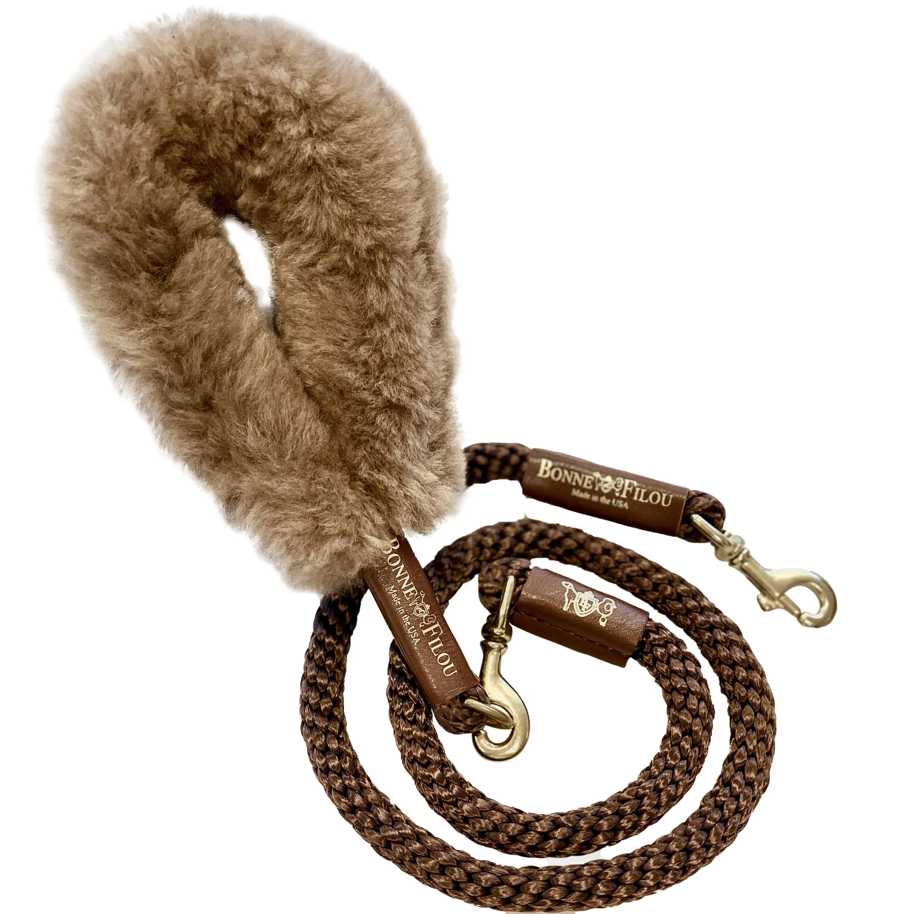 Bundle Shearling Fur Grip + Rope Leash for Dogs - Image 13