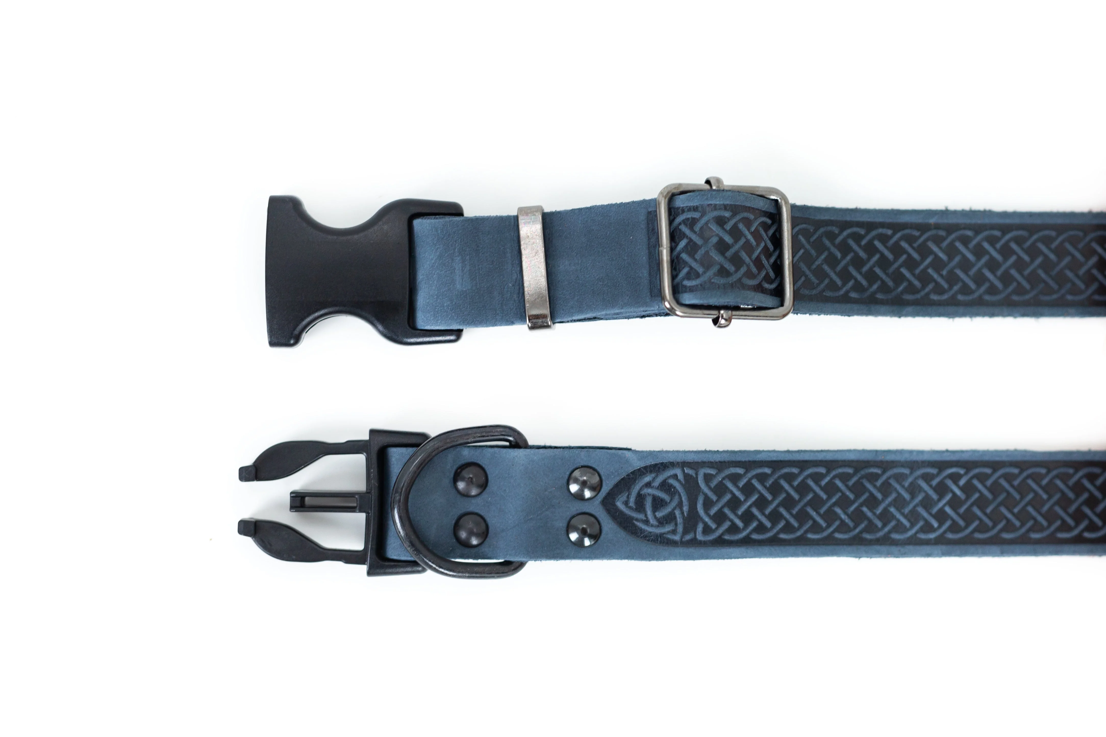 Celtic Sport Blue Jeans Leather Dog Collar - Image 4