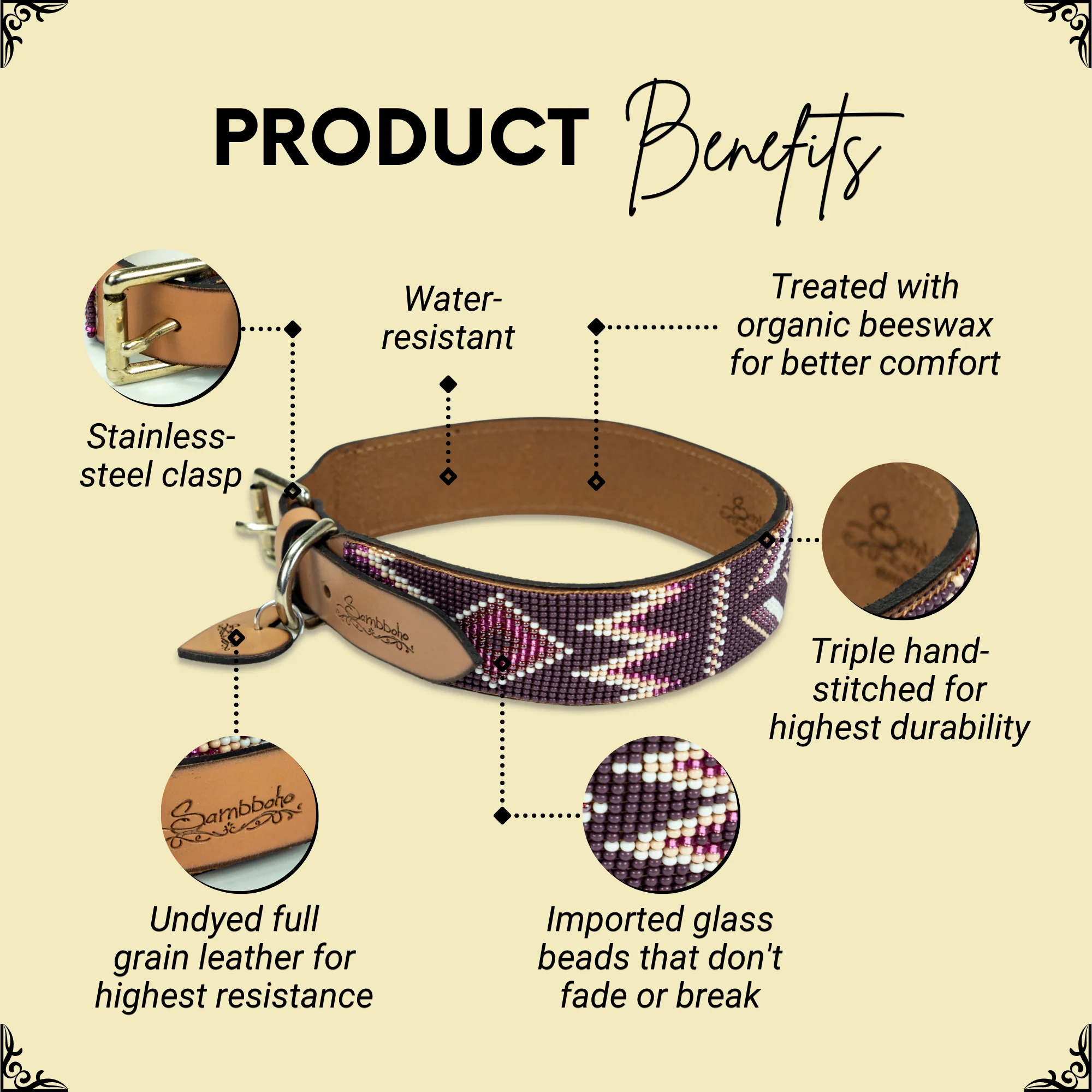Charlotte Sambboho dog collar (made to order) - Image 2