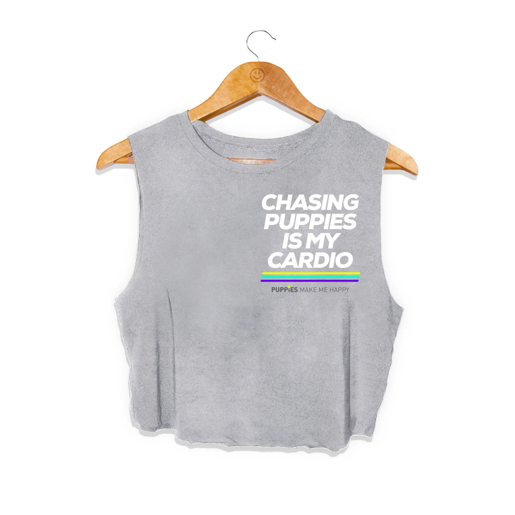 Chasing Puppies is My Cardio Crop Tank | Gift for Dog Moms - Image 12