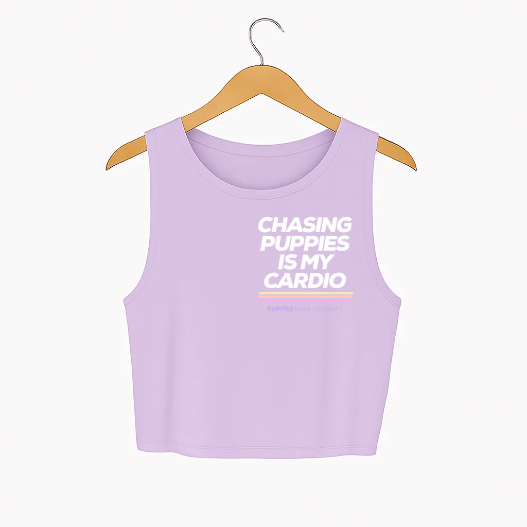 Chasing Puppies is My Cardio Crop Tank | Gift for Dog Moms - Image 3