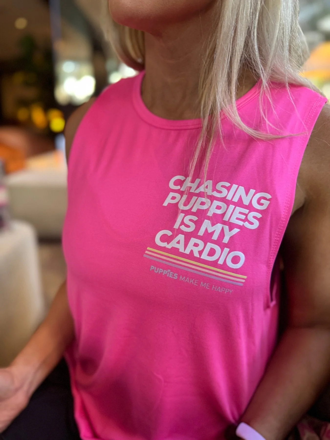Chasing Puppies Is My Cardio Relaxed Women’s Tank | Gift for Dog Lovers - Image 2