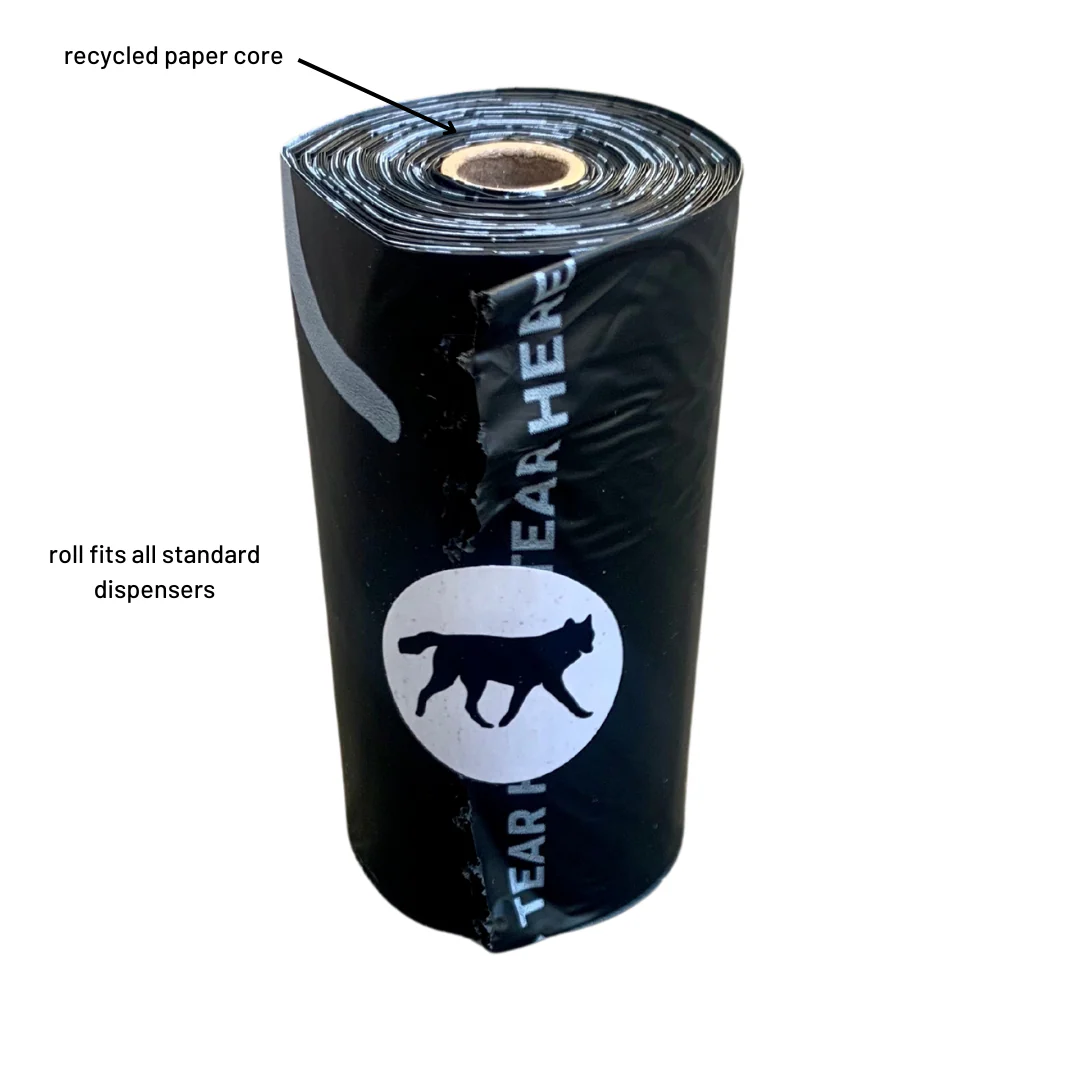 compostable plant-based dog poop bags + bamboo dispenser - Image 7