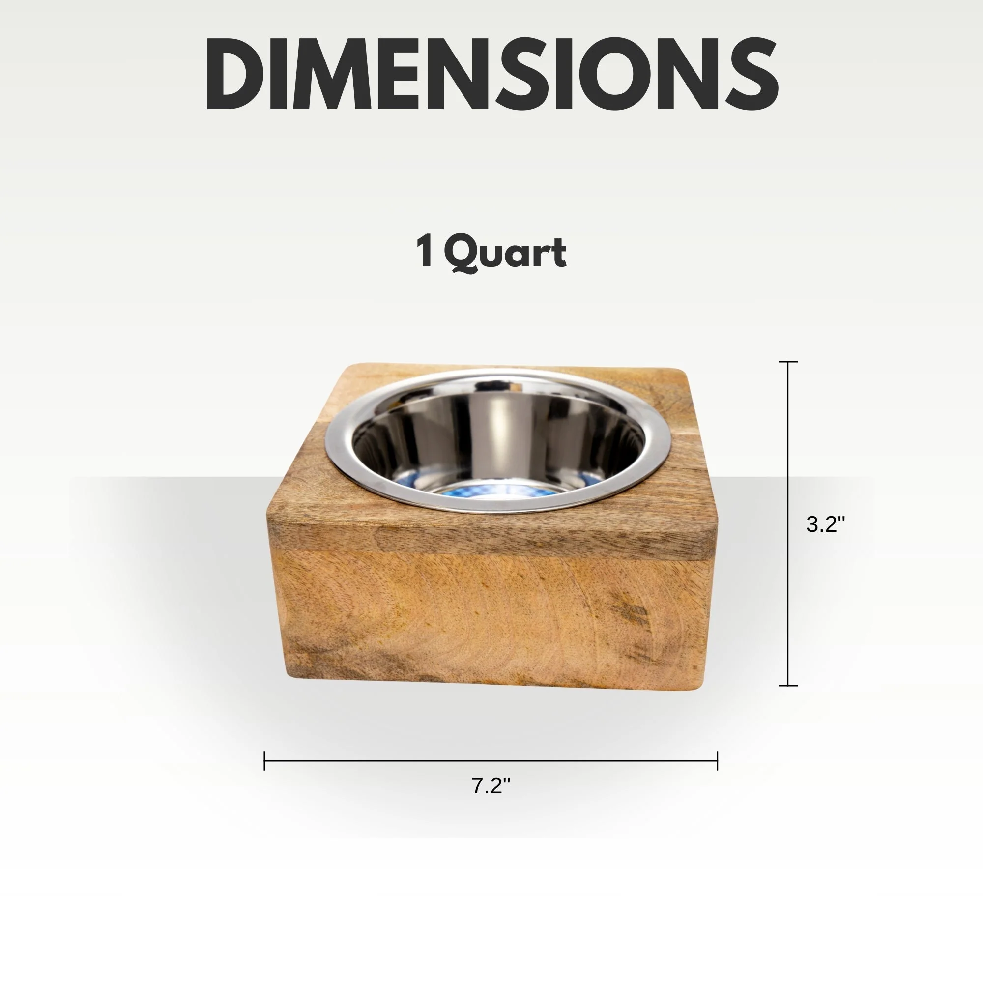 Country Living Elegant Stainless Steel Dog Bowl with Square Mango Wood Holder – 1 Quart - Image 7