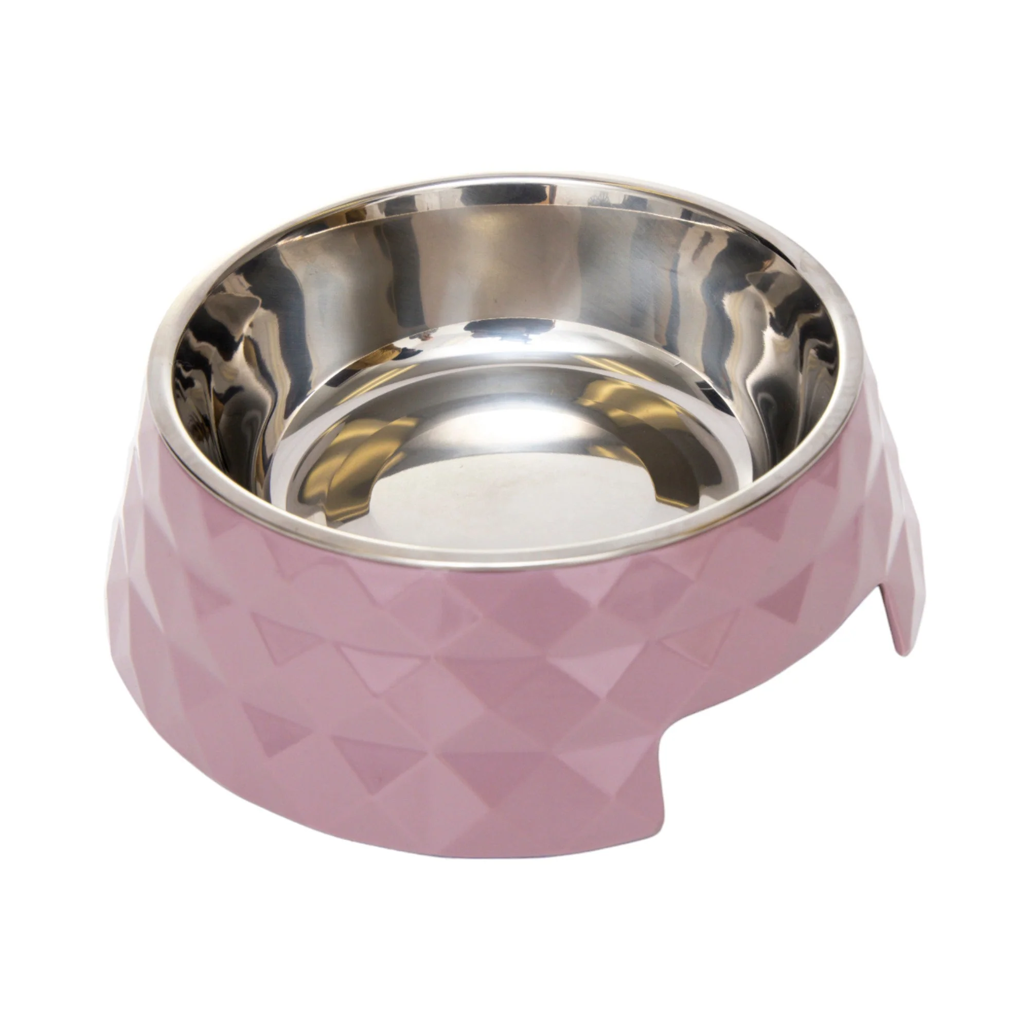 Country Living Set of 2 Diamond Twill Melamine Dog Bowls with Removable Stainless Steel Inserts – Wood Rose - Image 6
