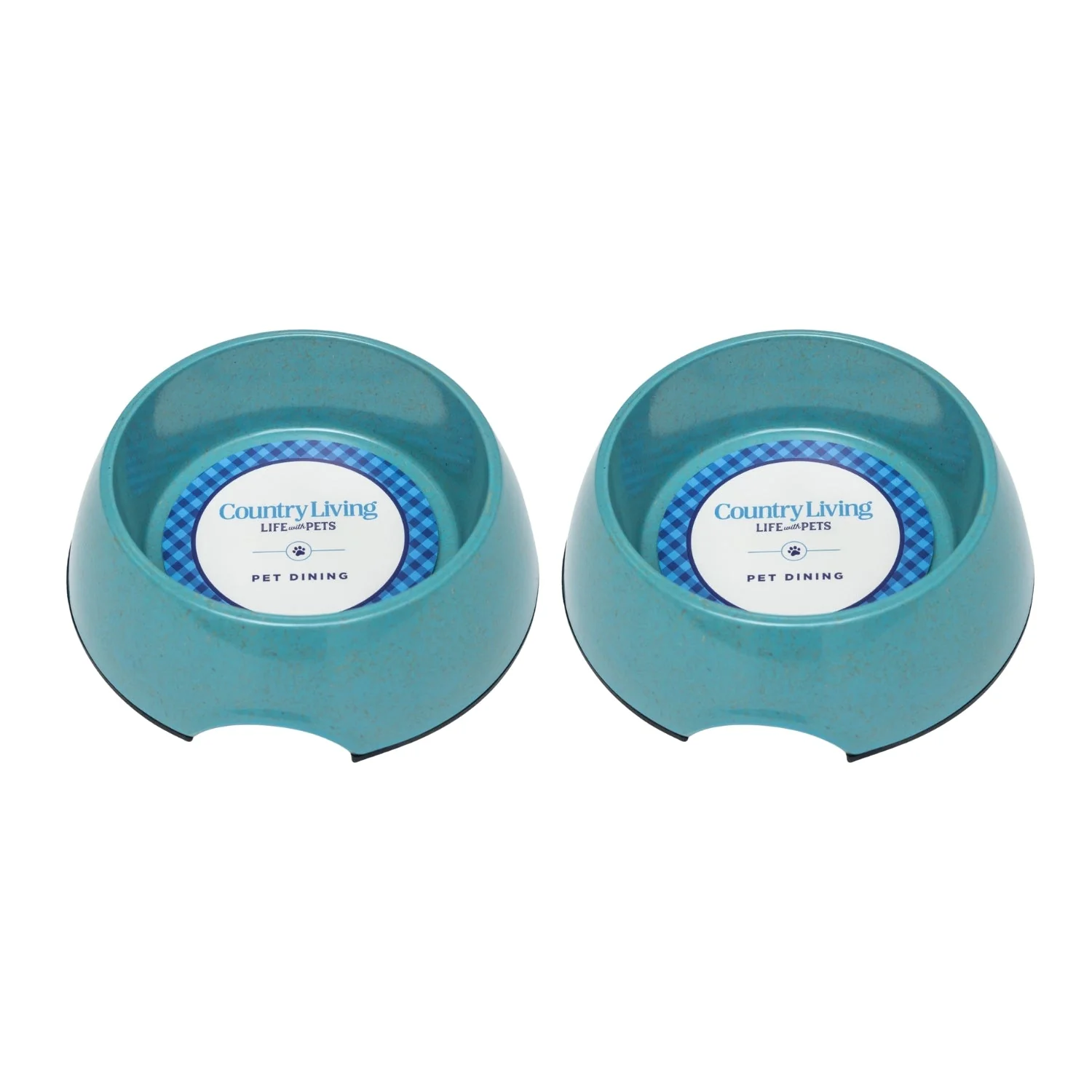 Country Living Set of 2 Natural Fiber Dog Bowls – Teal Blue - Image 2