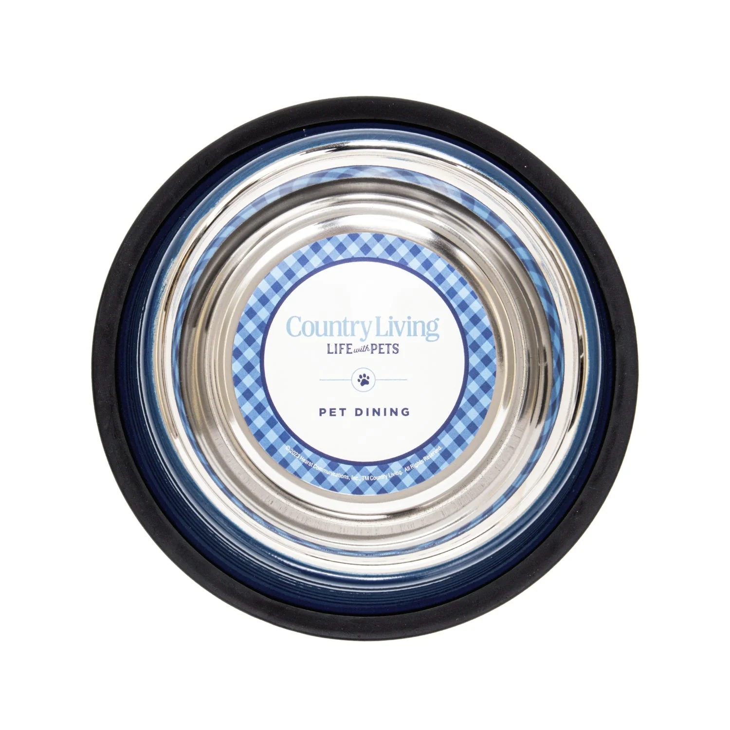 Country Living Set of 2 Ribbed Non-Slip Pet Bowls – Poseidon Blue - Image 3