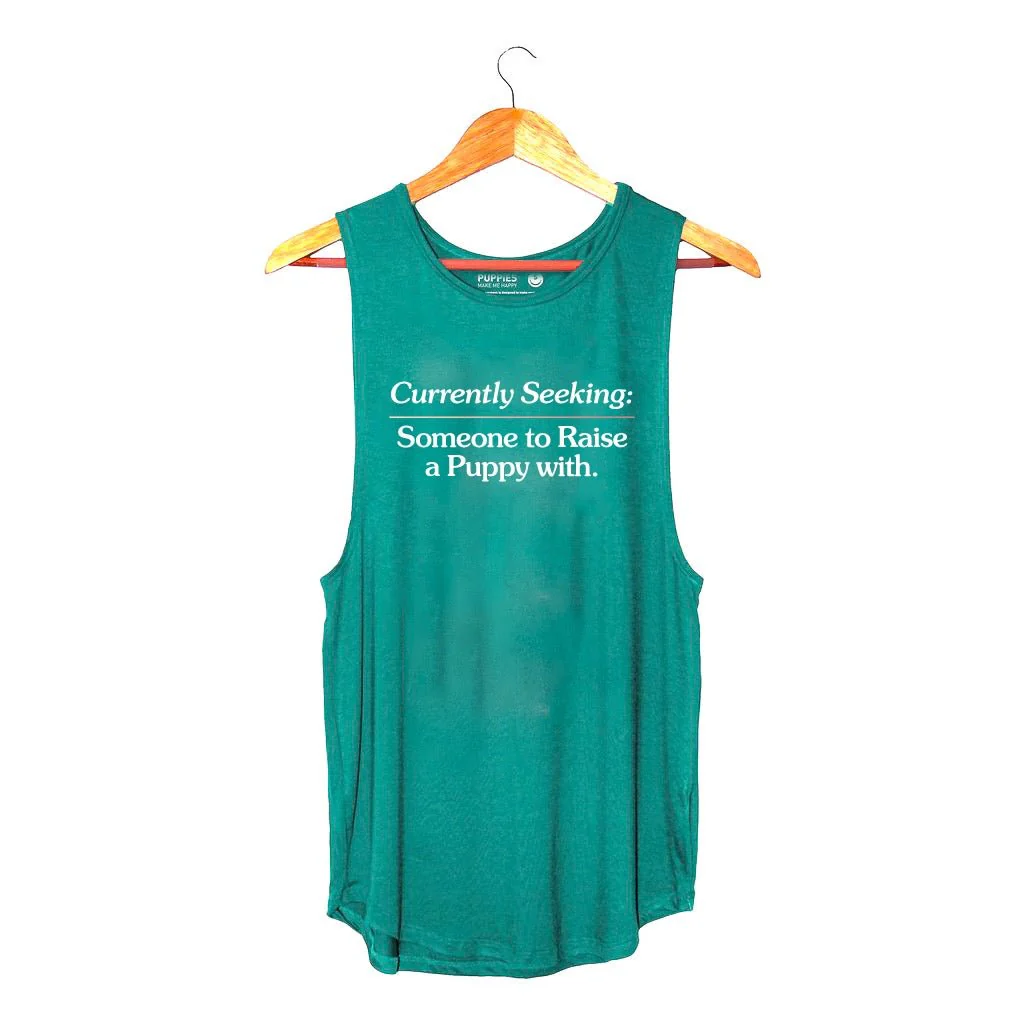 Currently Seeking Someone to Raise a Puppy With ~ Women's Sleeveless Tank - Image 3