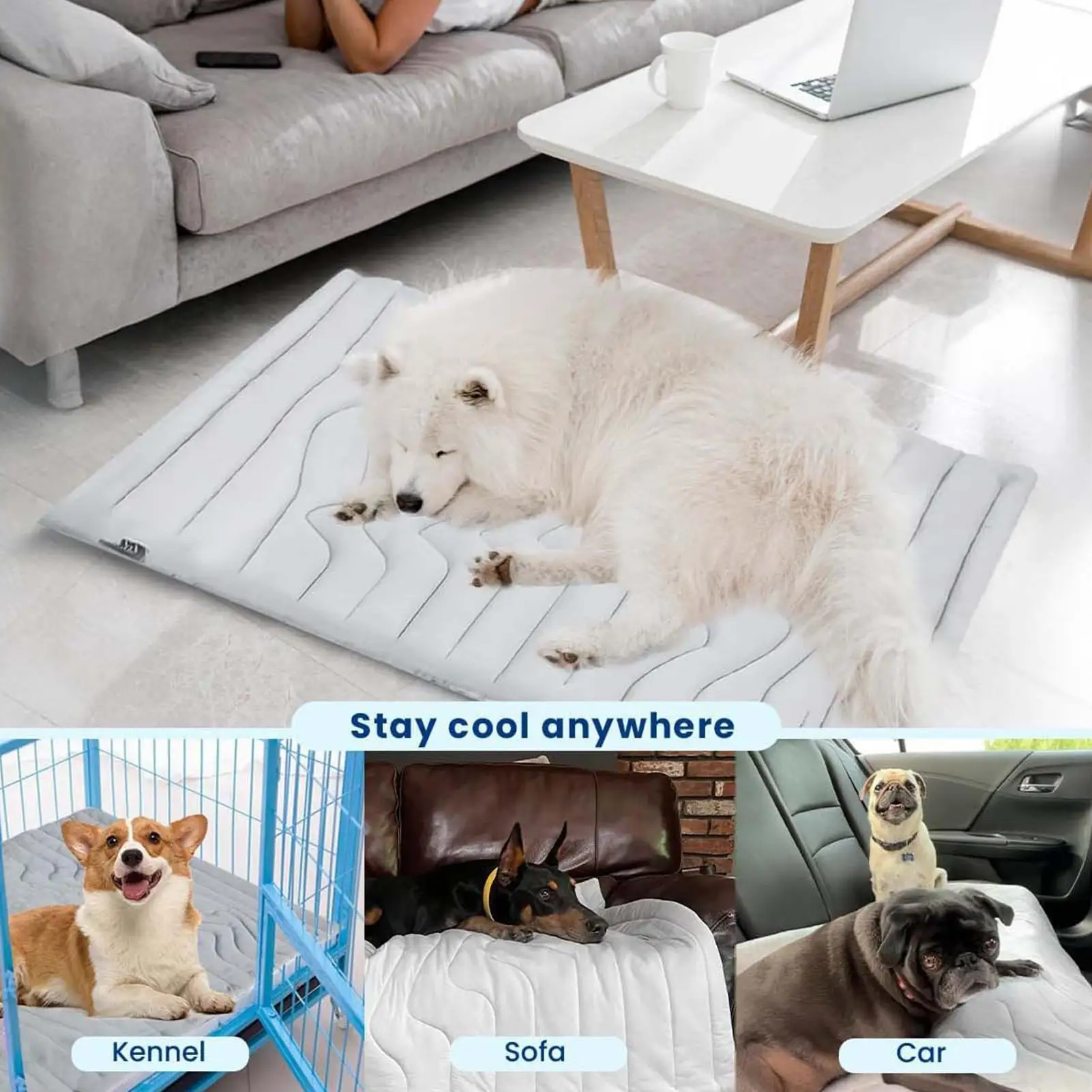Dog Ice Mat Double-Sided Cooler Dog Mat Gentle Wear Resistant Pet Ice Pad - Image 2