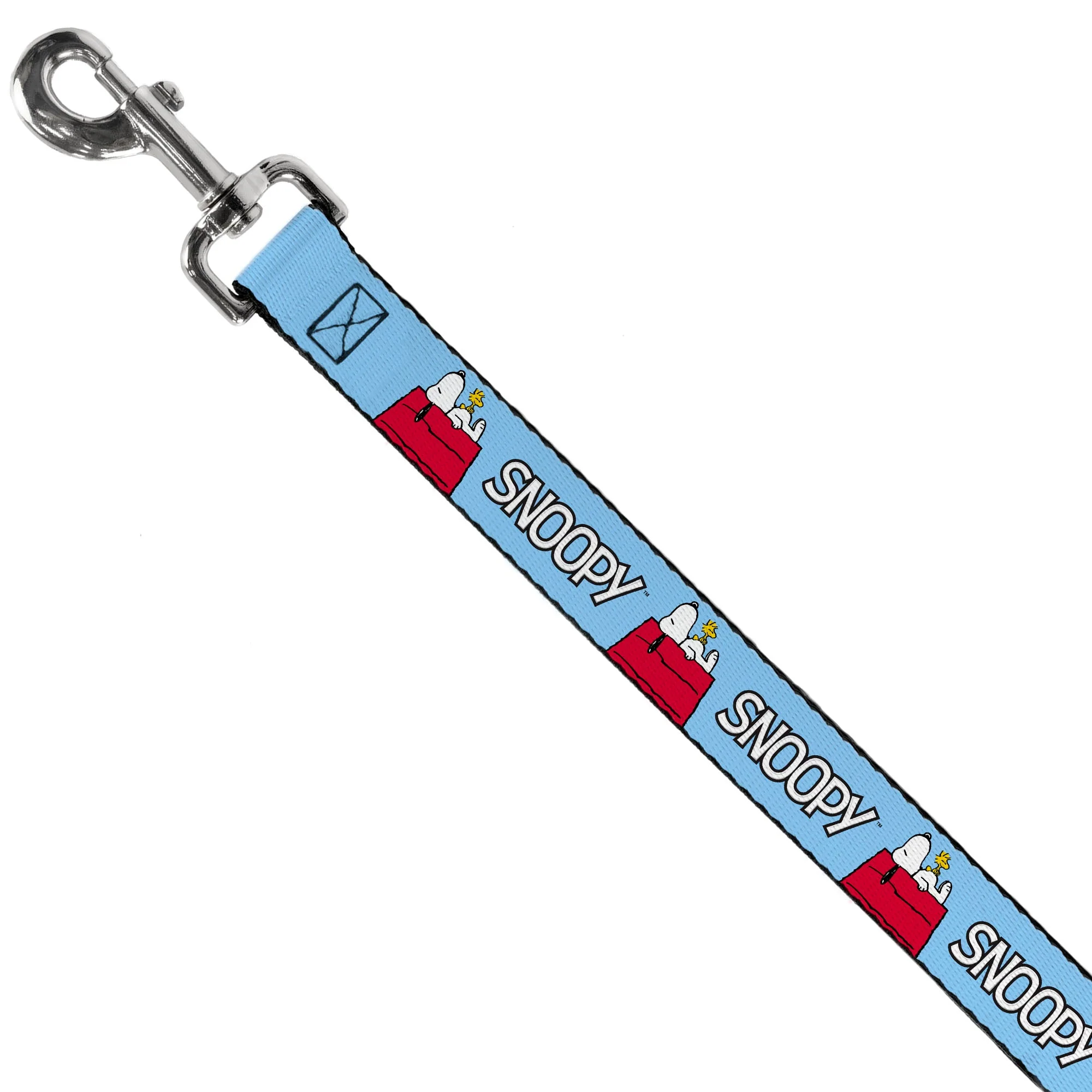 Dog Leash - Peanuts Snoopy and Woodstock Dog House Pose and Text Sky Blue - Image 2